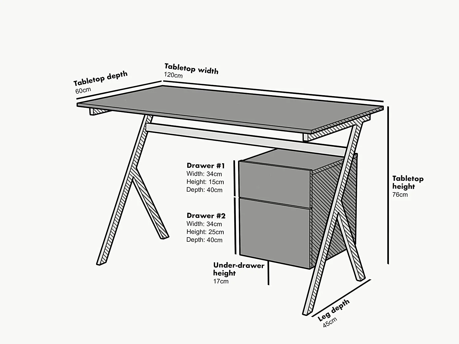 SION Desk with Drawer & Cupboard Oak - Image 5