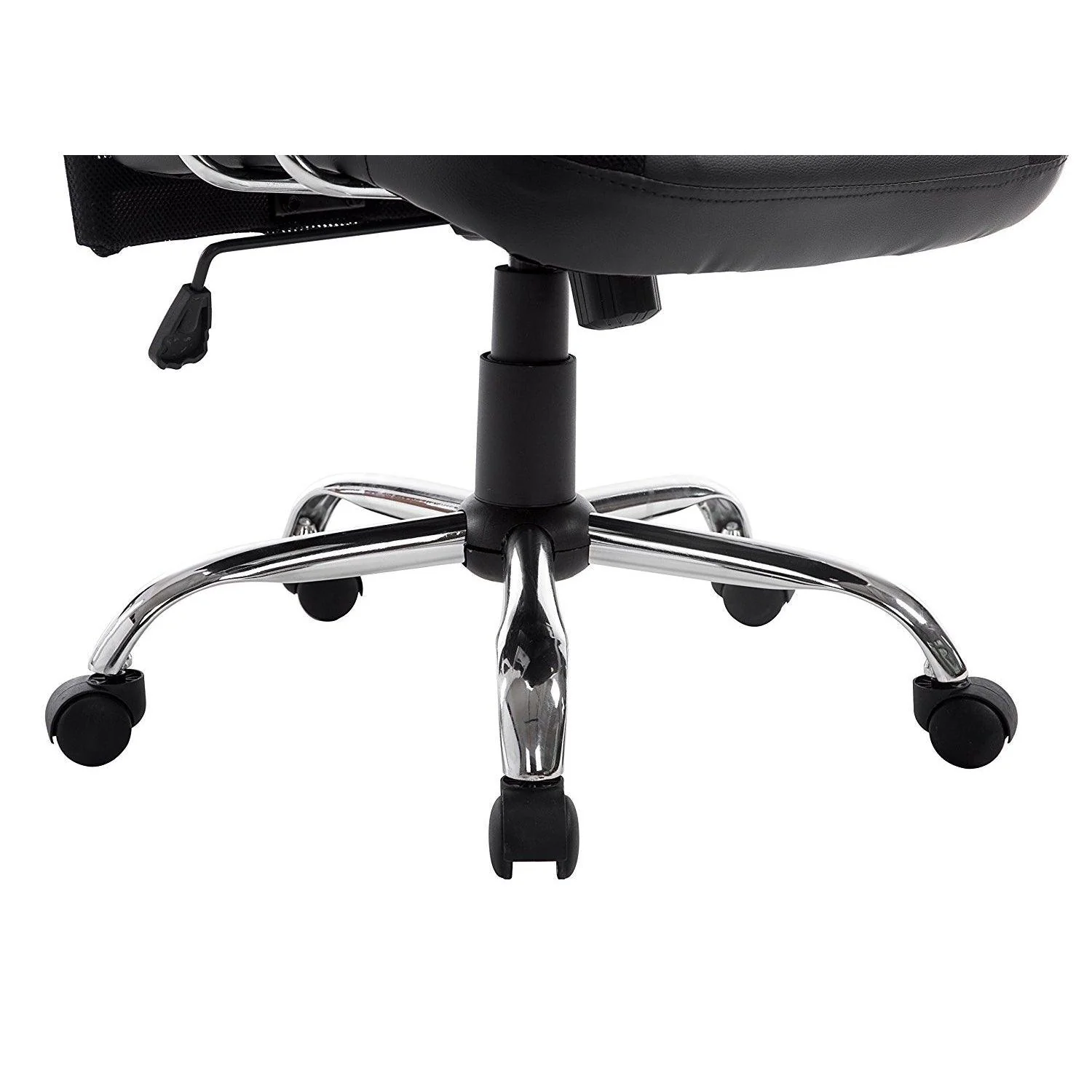Sleek Design High Back Mesh Fabric Swivel Office Chair with Chrome Base, MO57 Black - Image 8