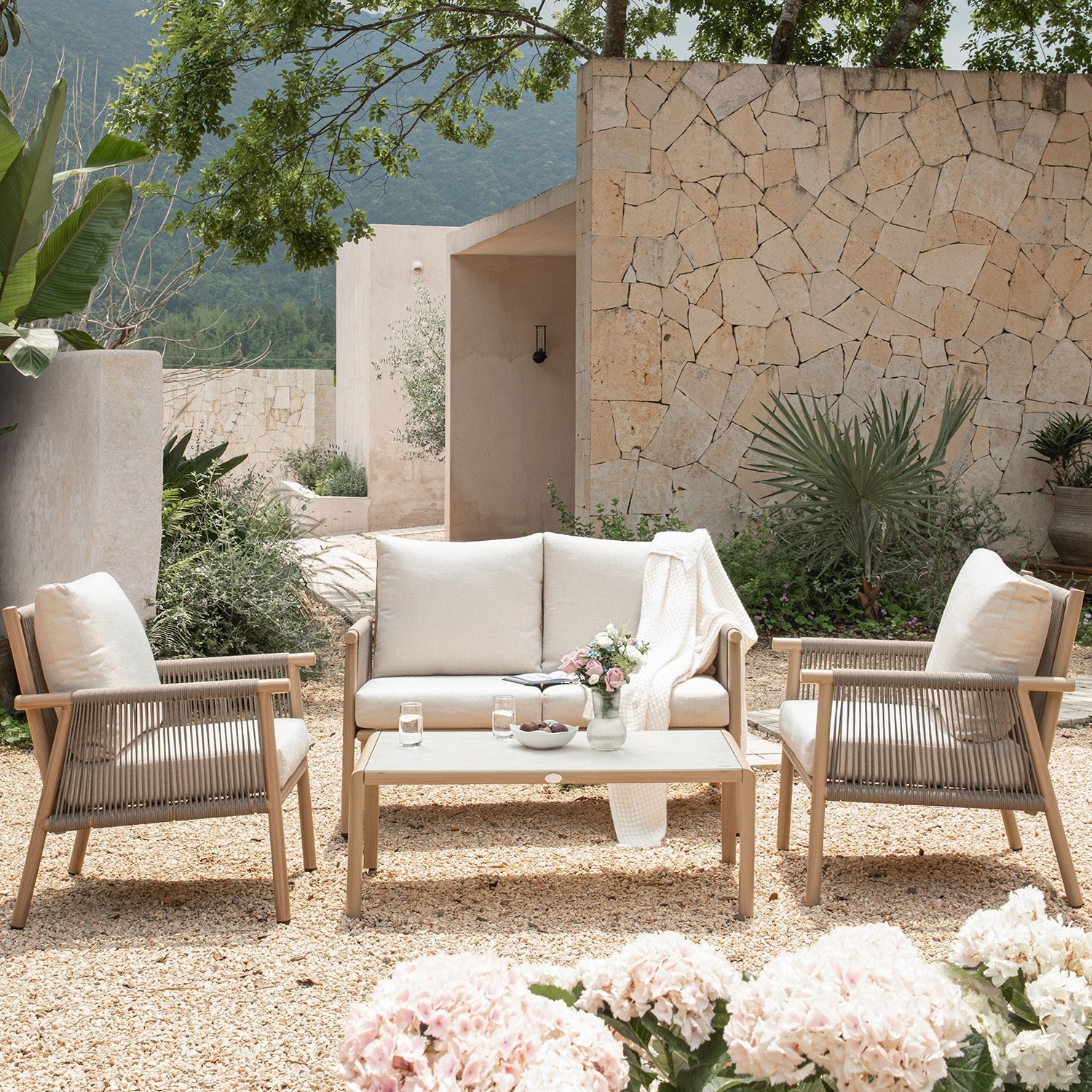 Soller Indoor and Outdoor Rope Weave 4-Seater Sofa Set - Image 2