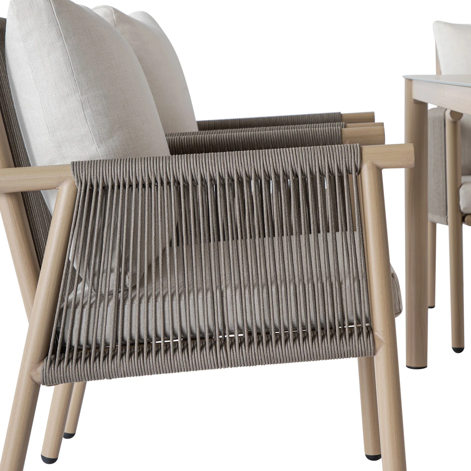 Soller Indoor and Outdoor Rope Weave 4-Seater Square Dining Set - Image 14