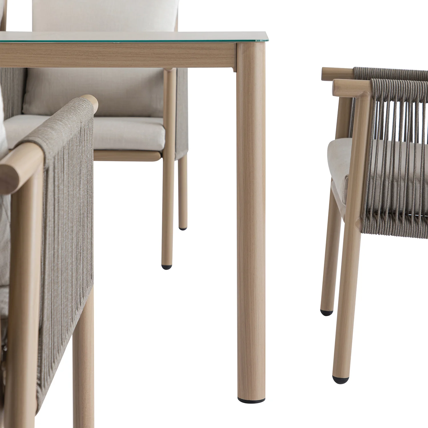 Soller Indoor and Outdoor Rope Weave 4-Seater Square Dining Set - Image 15