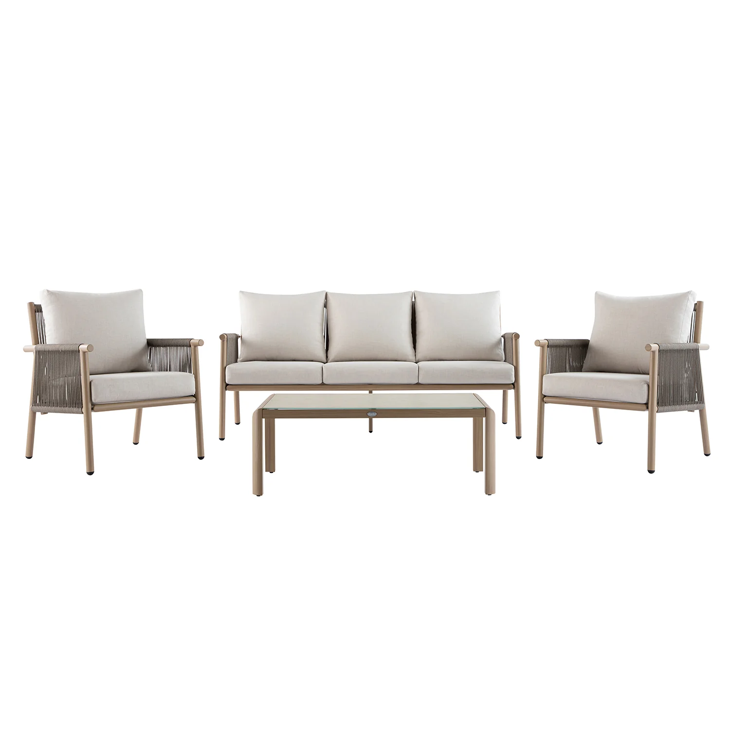 Soller Indoor and Outdoor Rope Weave 5-Seater Sofa Set - Image 11