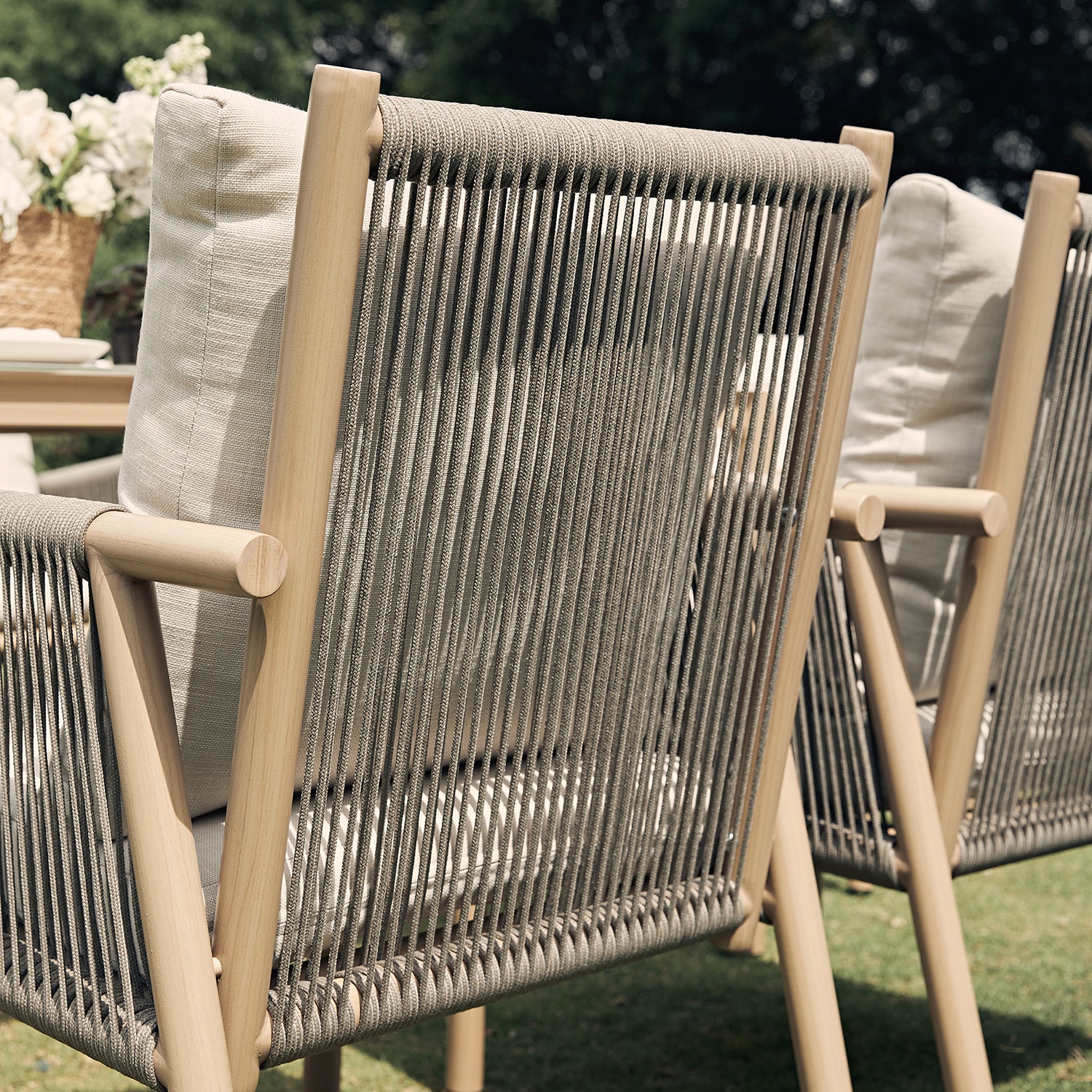 Soller Indoor and Outdoor Rope Weave 6-Seater Rectangular Dining Set - Image 5