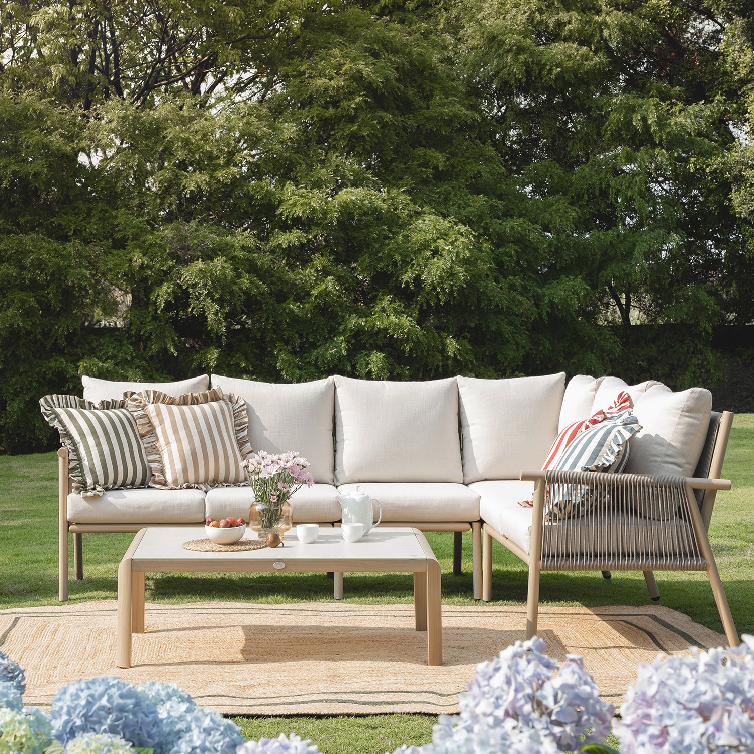 Soller Indoor and Outdoor Rope Weave Large Corner Sofa Set - Image 2