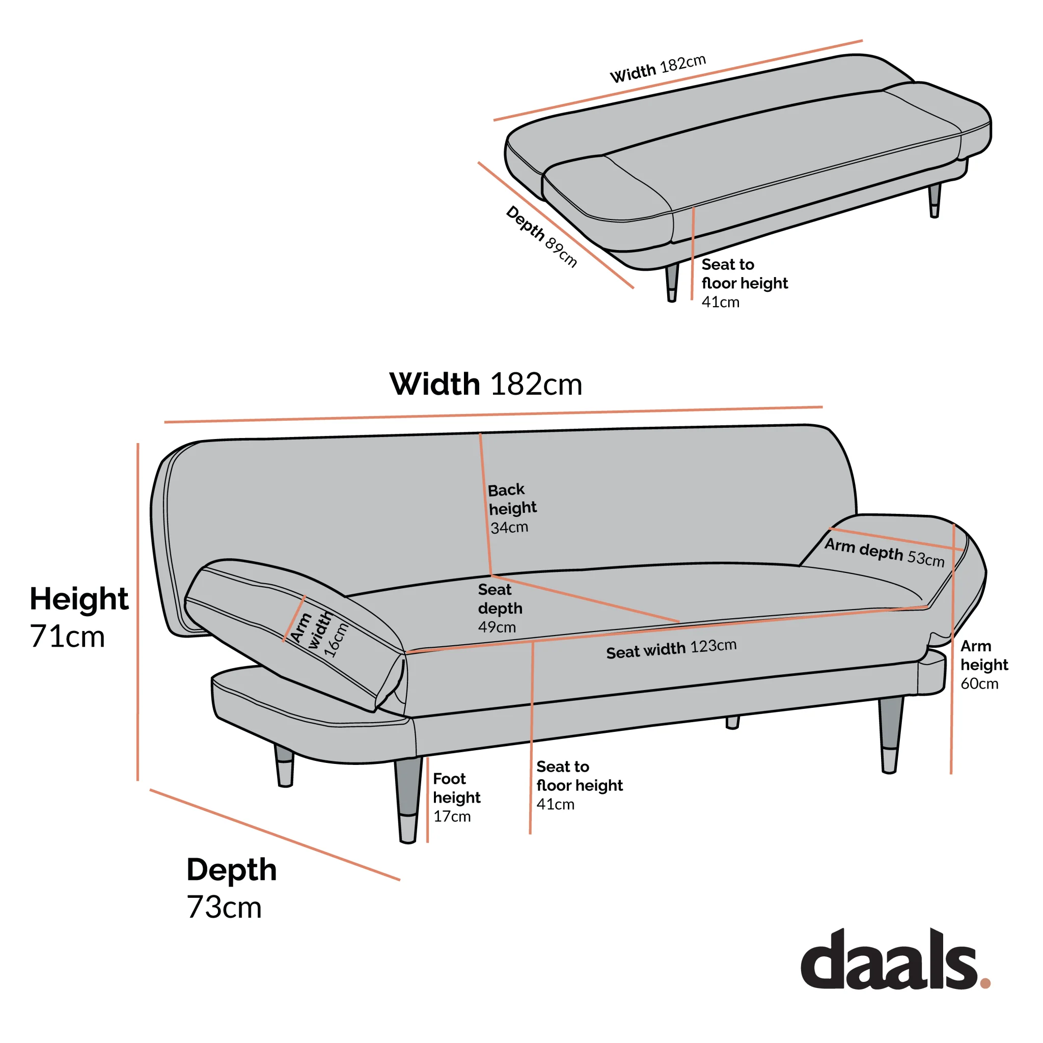 Solna 2-Seater Sofa Bed, Beige Boucle - Image 7