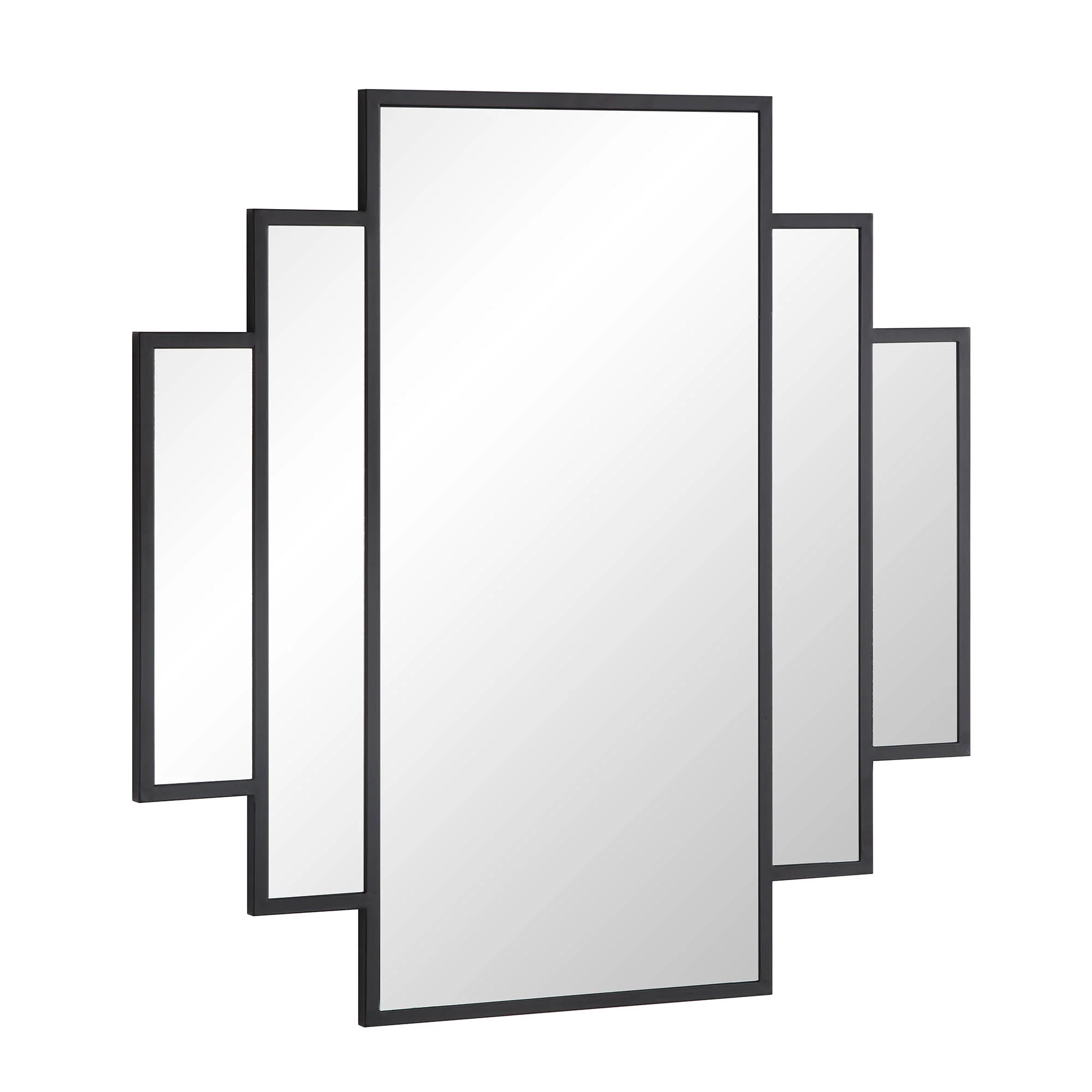 Sonia Black Metal Frame Art Deco Square Wall Mirror 90 x 90 cm - Image 4