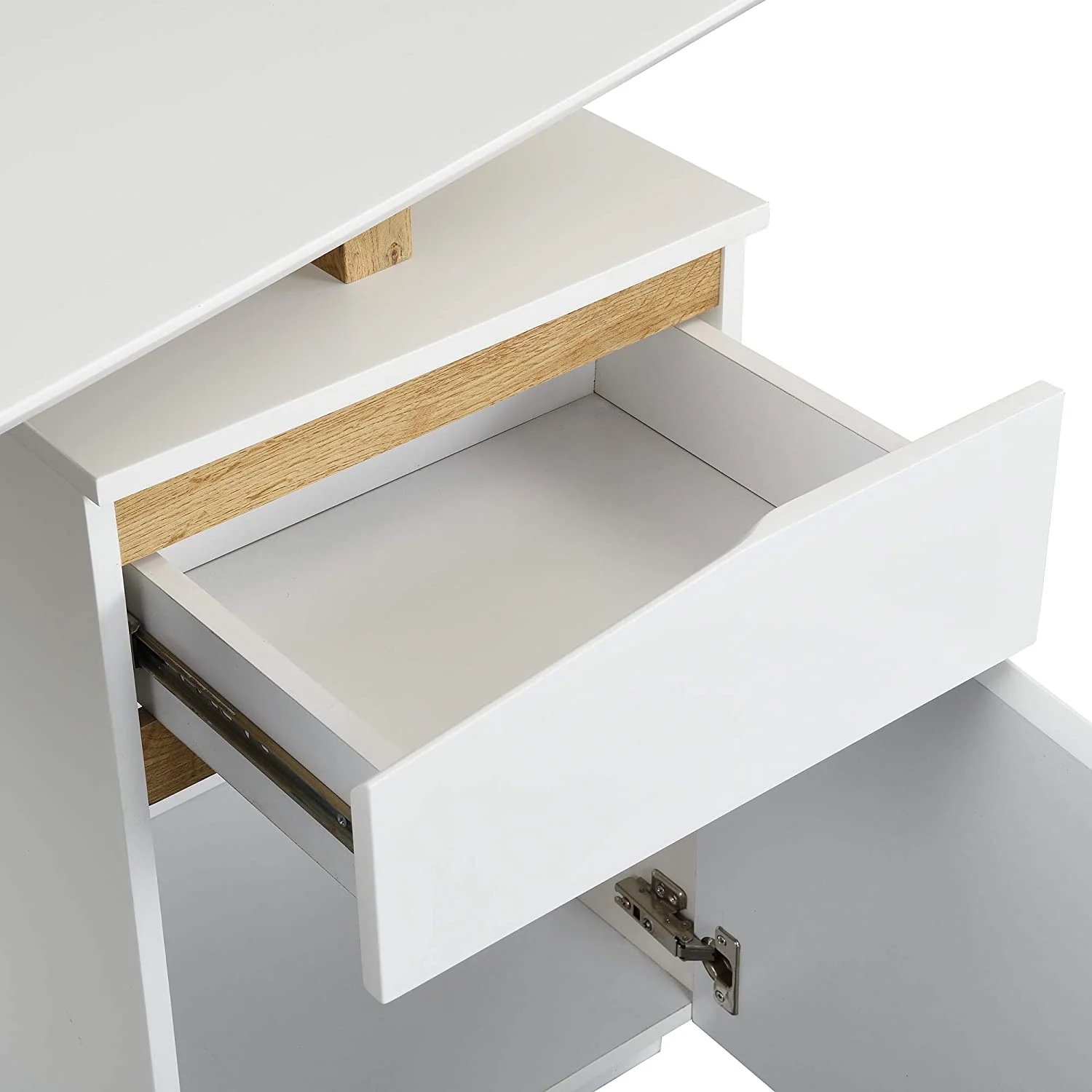 Soren Oak and White Desk with Cupboard - Image 6