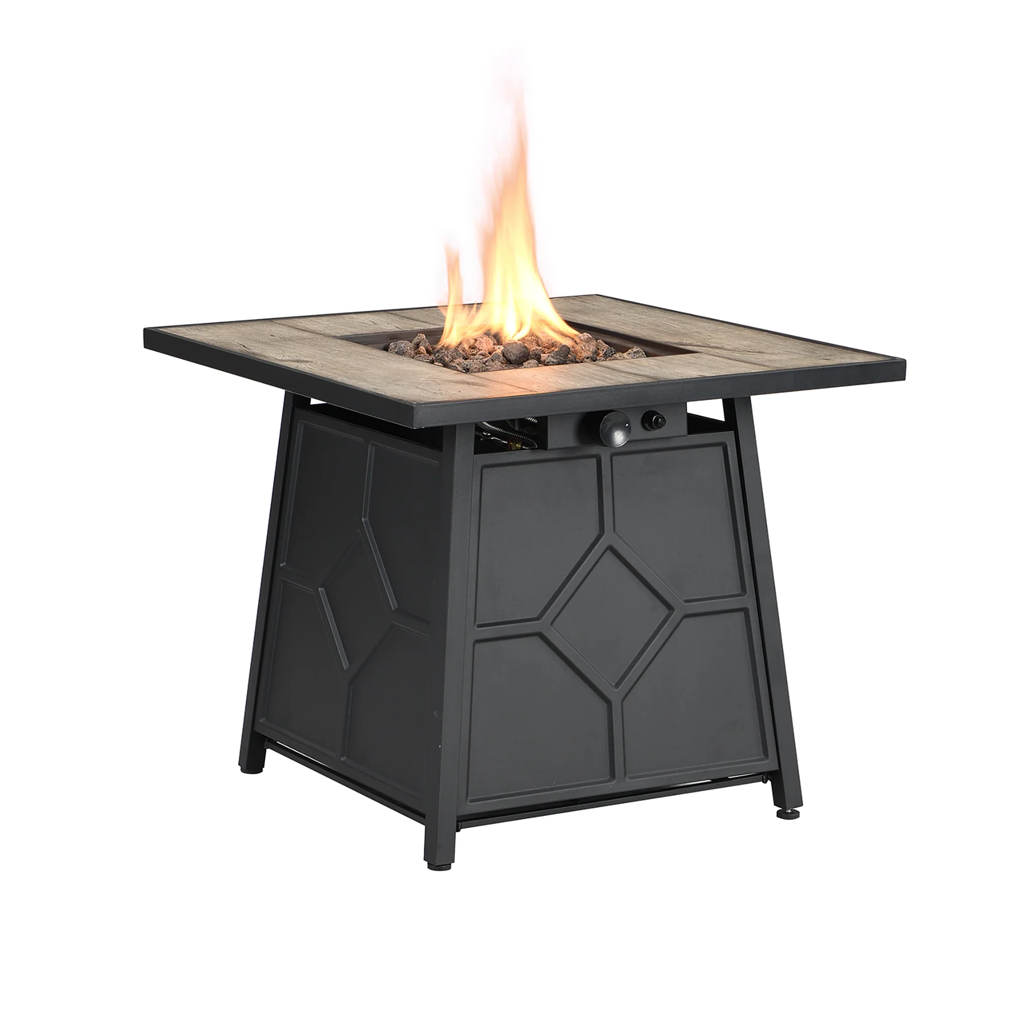 Square Outdoor 30" x 30"  40,000BTUs Real Concrete Fire Pit Table - Image 2