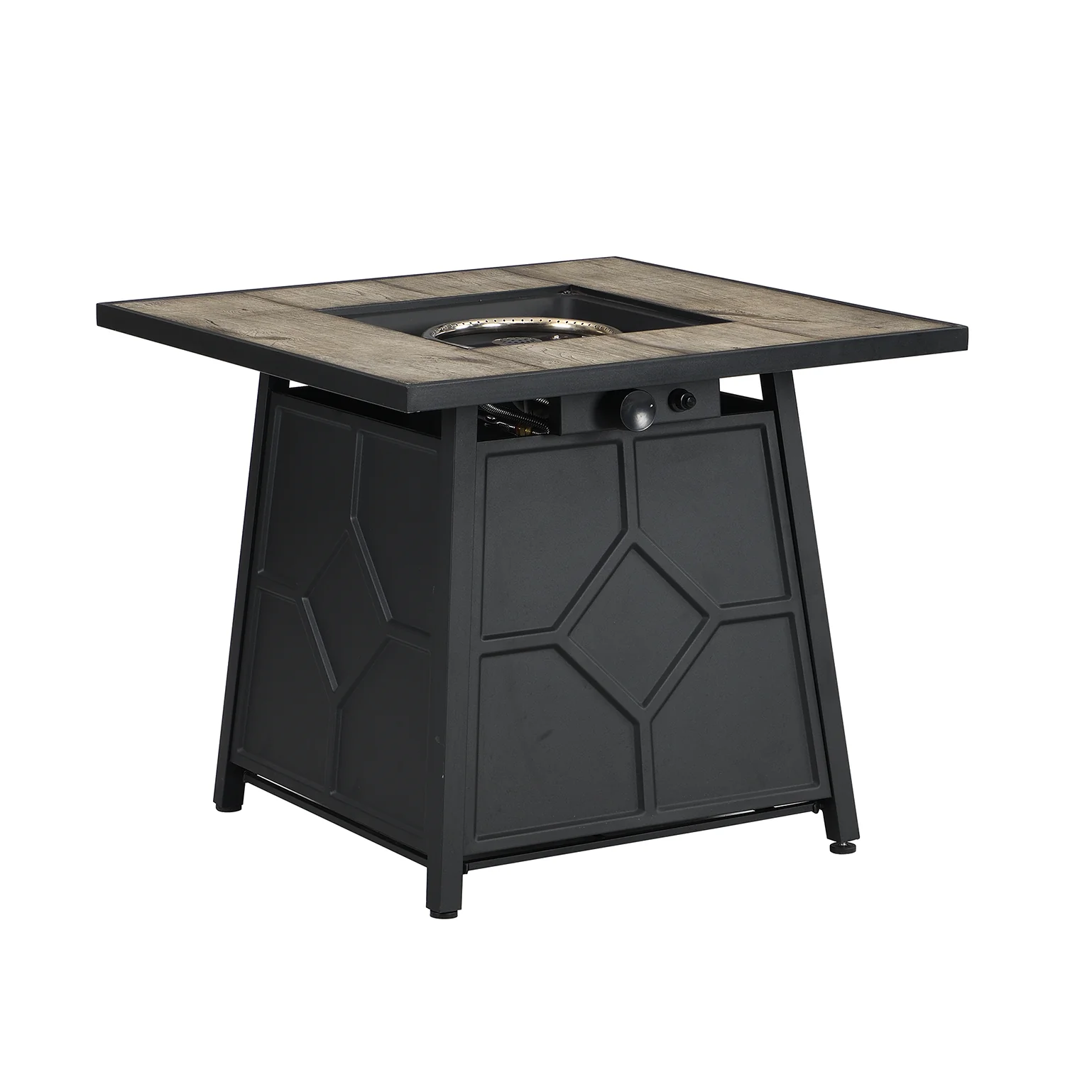 Square Outdoor 30" x 30"  40,000BTUs Real Concrete Fire Pit Table - Image 4