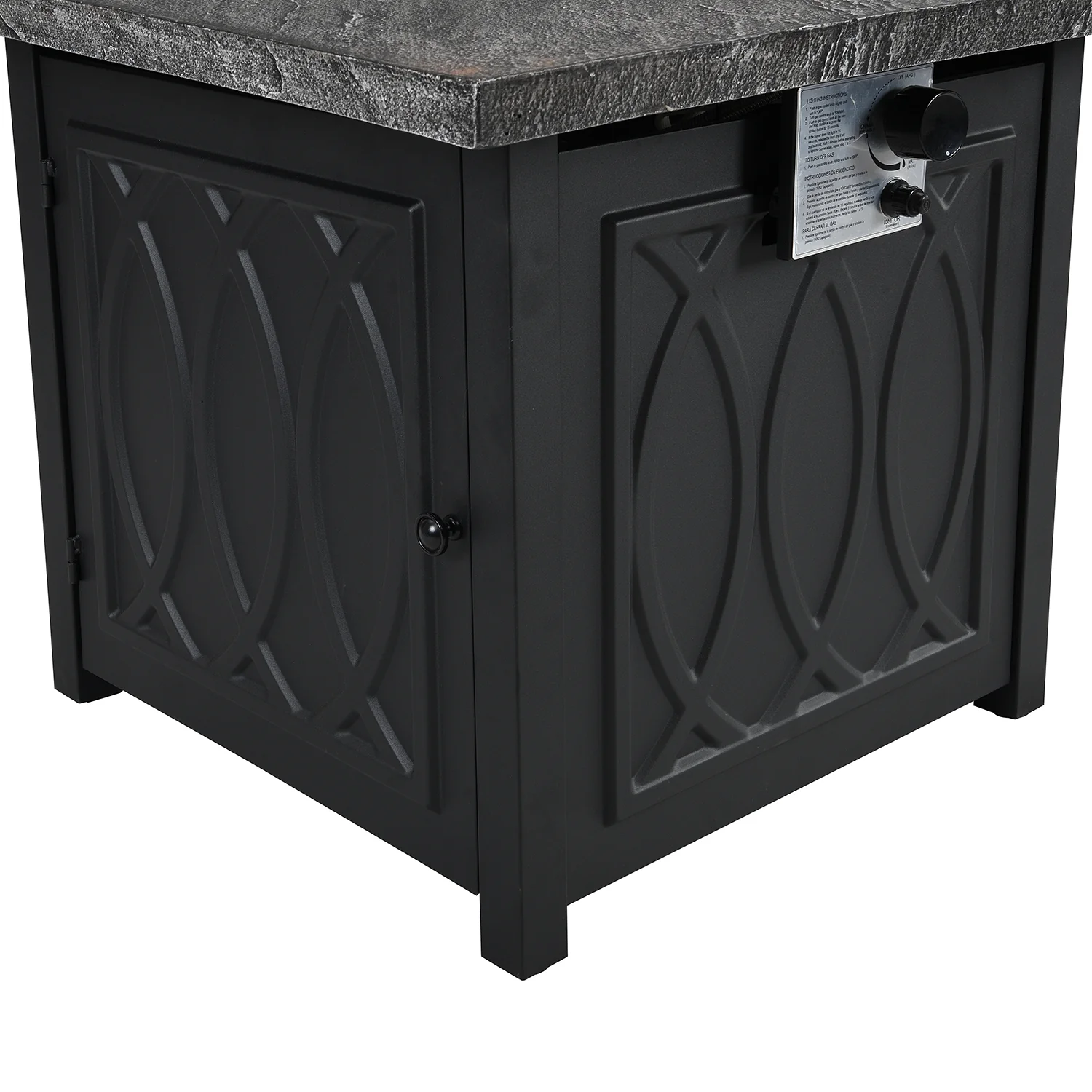 Square Outdoor 32" x 32" 50,000BTUs Real Concrete Gas Firepit Table - Image 6