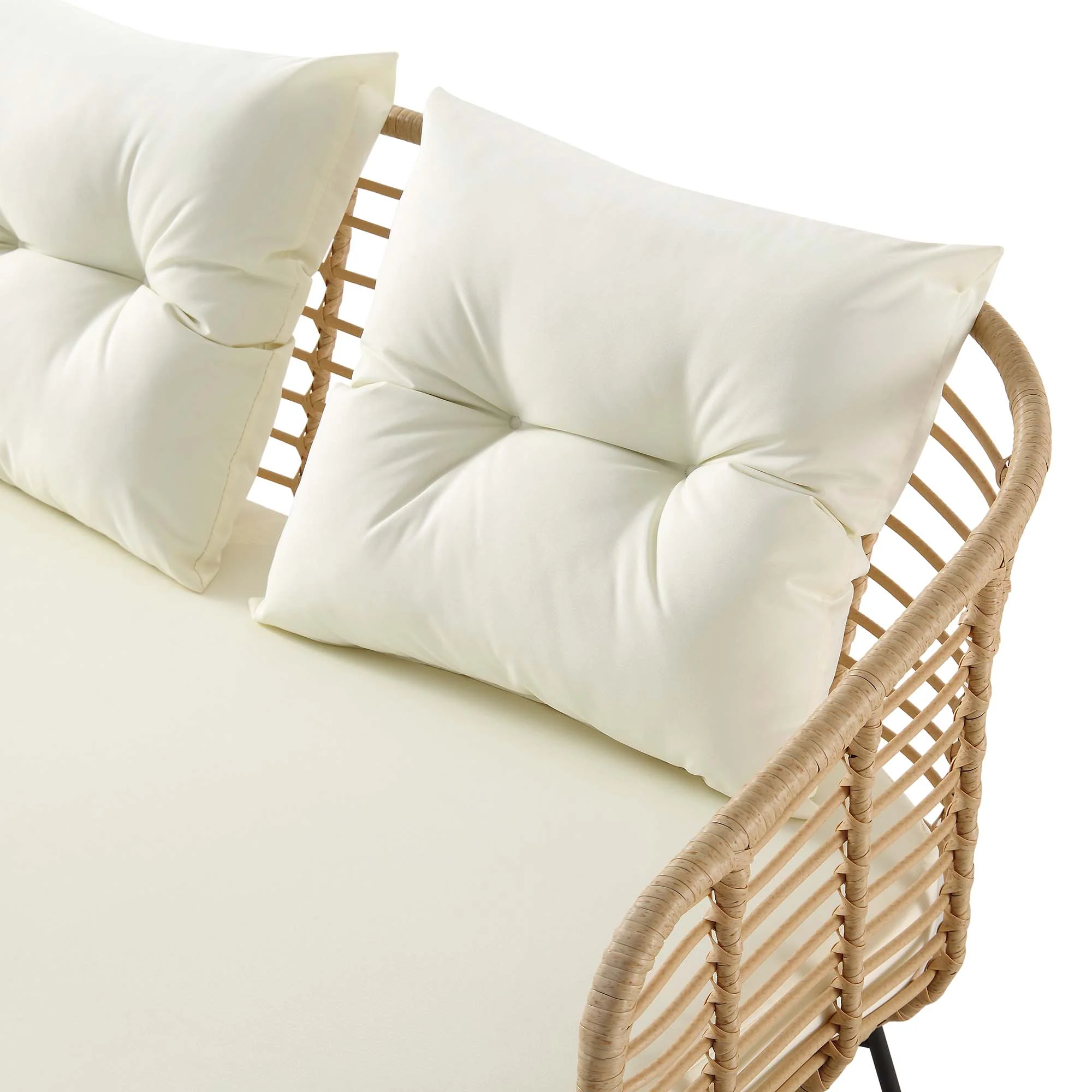 St Loy Natural Rattan Corner Sofa Set with Table - Image 17