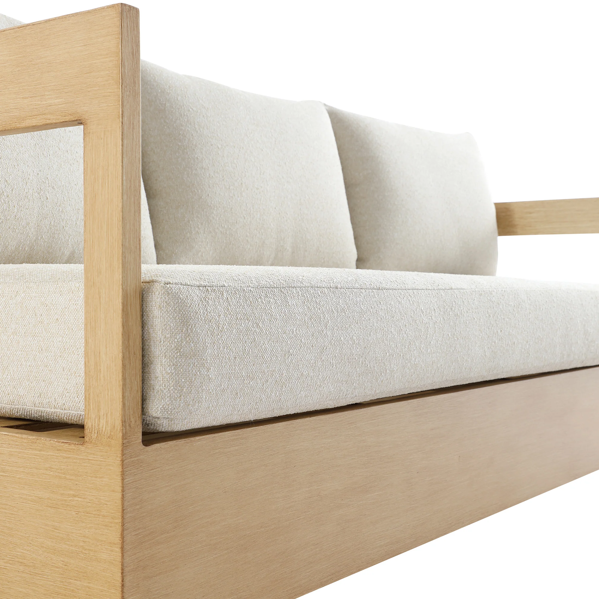 Stanford Outdoor 5-Seater Sofa Set, Natural with Beige Boucle Fabric - Image 13