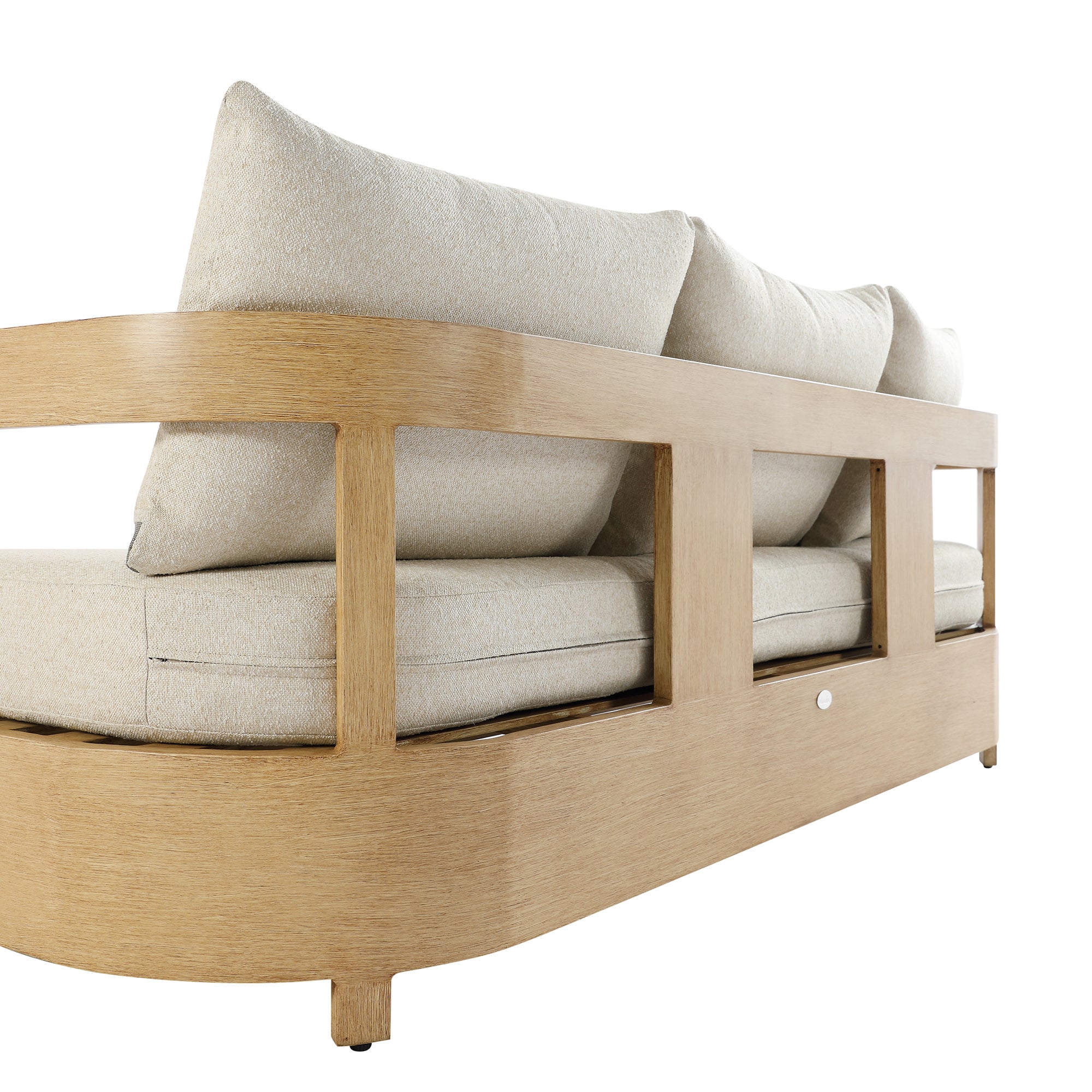 Stanford Outdoor 5-Seater Sofa Set, Natural with Beige Boucle Fabric - Image 14