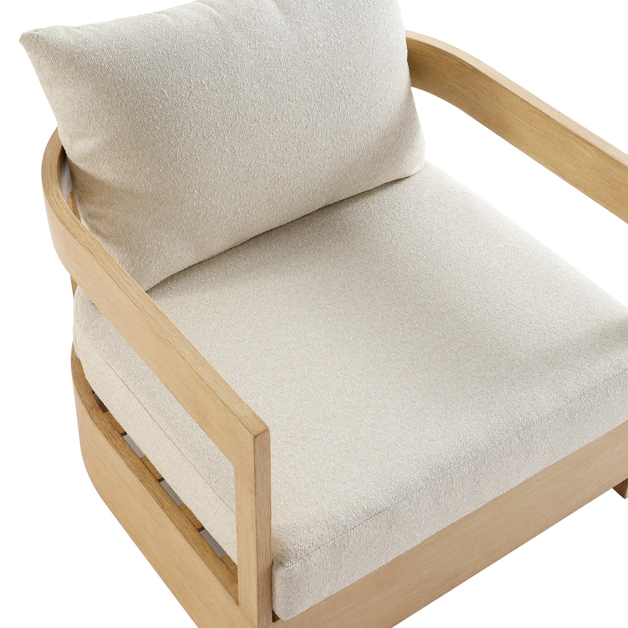 Stanford Outdoor 5-Seater Sofa Set, Natural with Beige Boucle Fabric - Image 15
