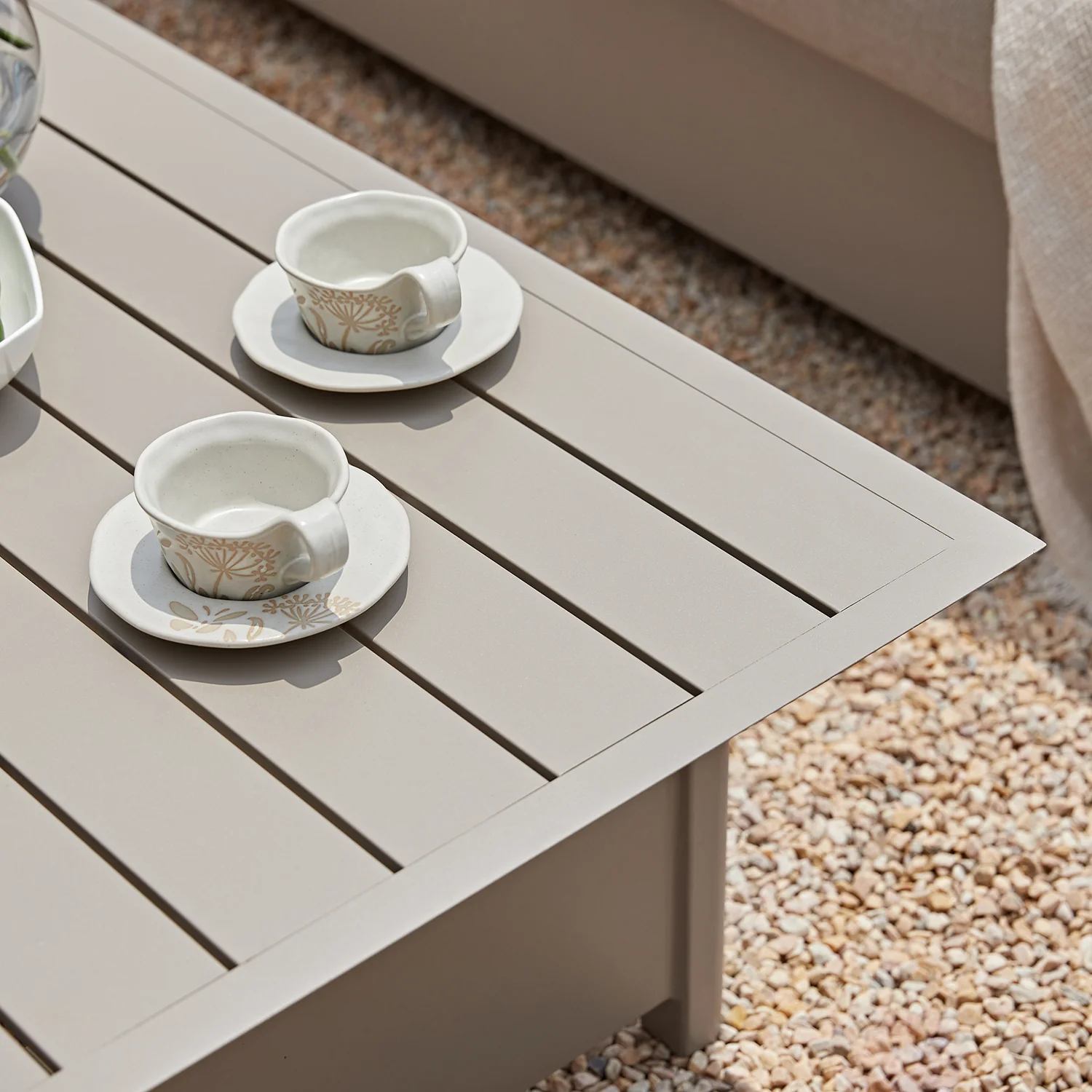 Stanford Outdoor 5-Seater Sofa Set, Taupe with Light Taupe Fabric - Image 10
