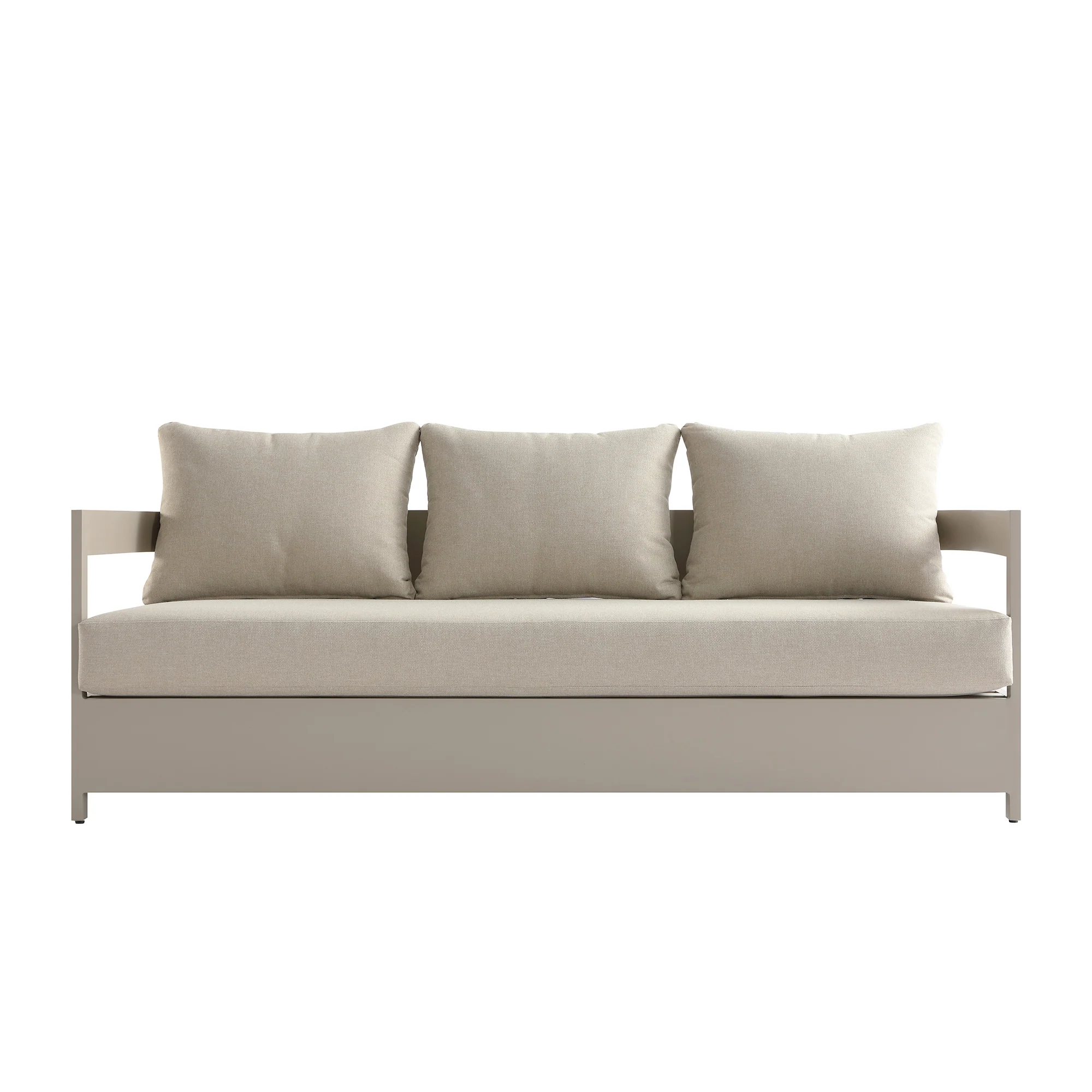 Stanford Outdoor 5-Seater Sofa Set, Taupe with Light Taupe Fabric - Image 16