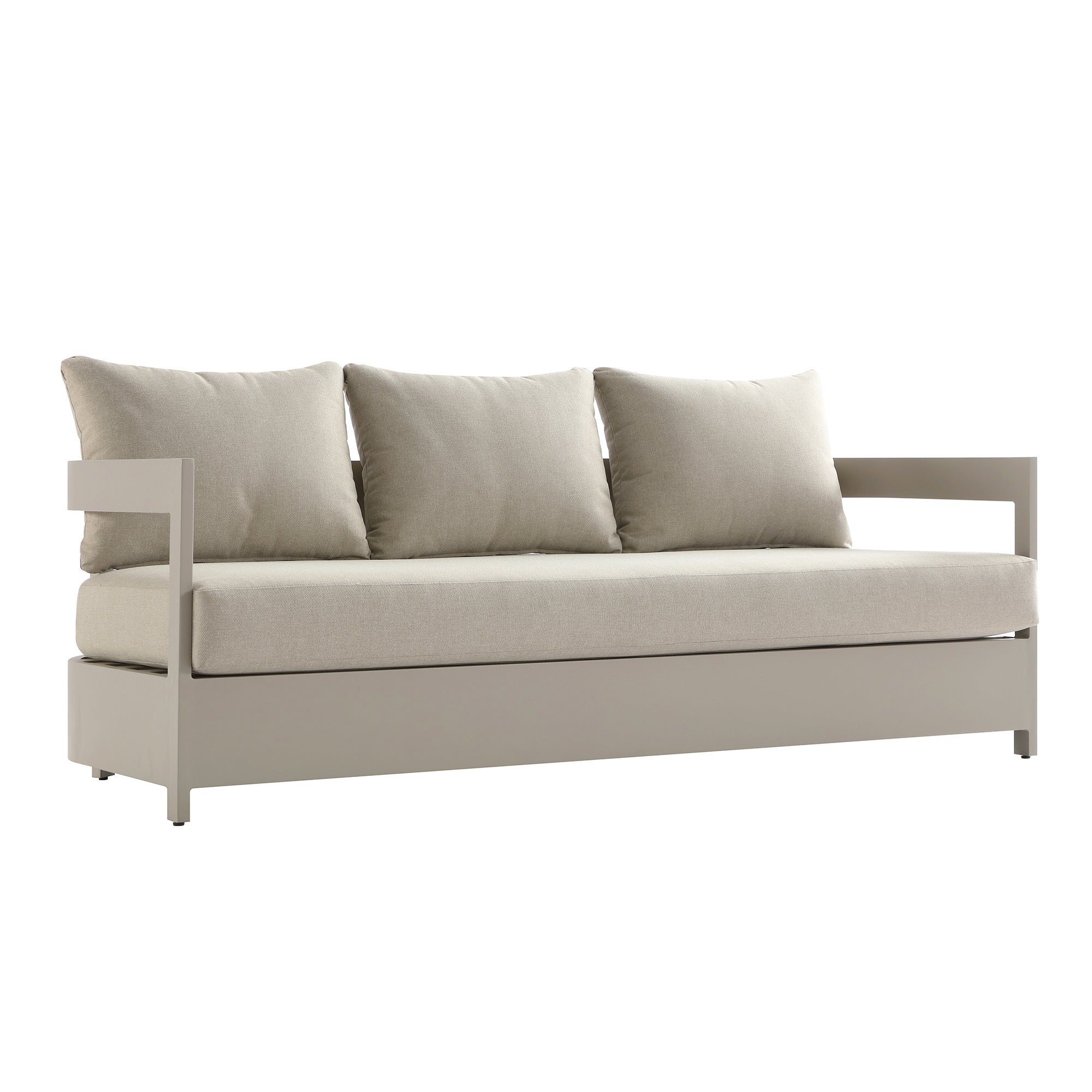 Stanford Outdoor 5-Seater Sofa Set, Taupe with Light Taupe Fabric - Image 17