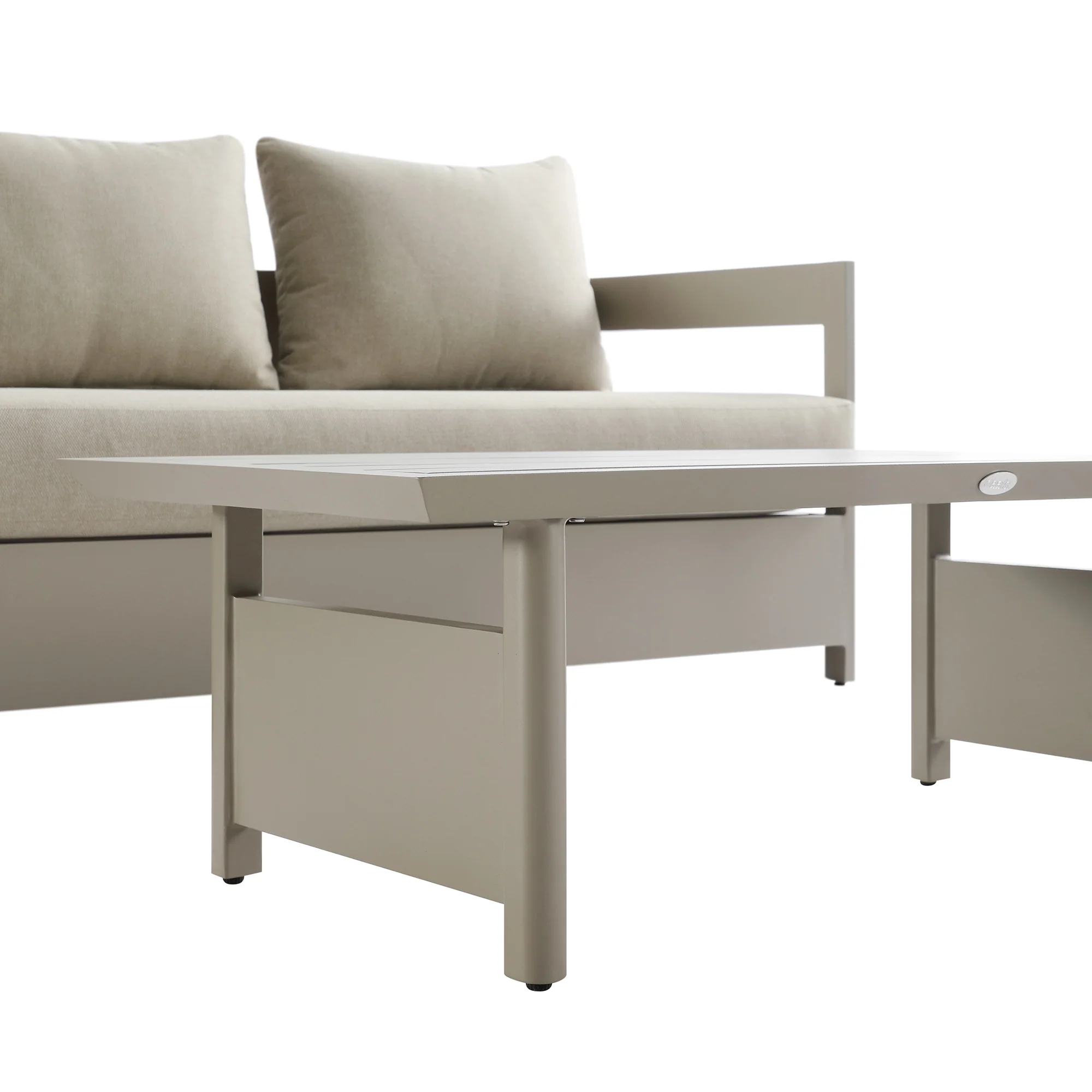 Stanford Outdoor 5-Seater Sofa Set, Taupe with Light Taupe Fabric - Image 22