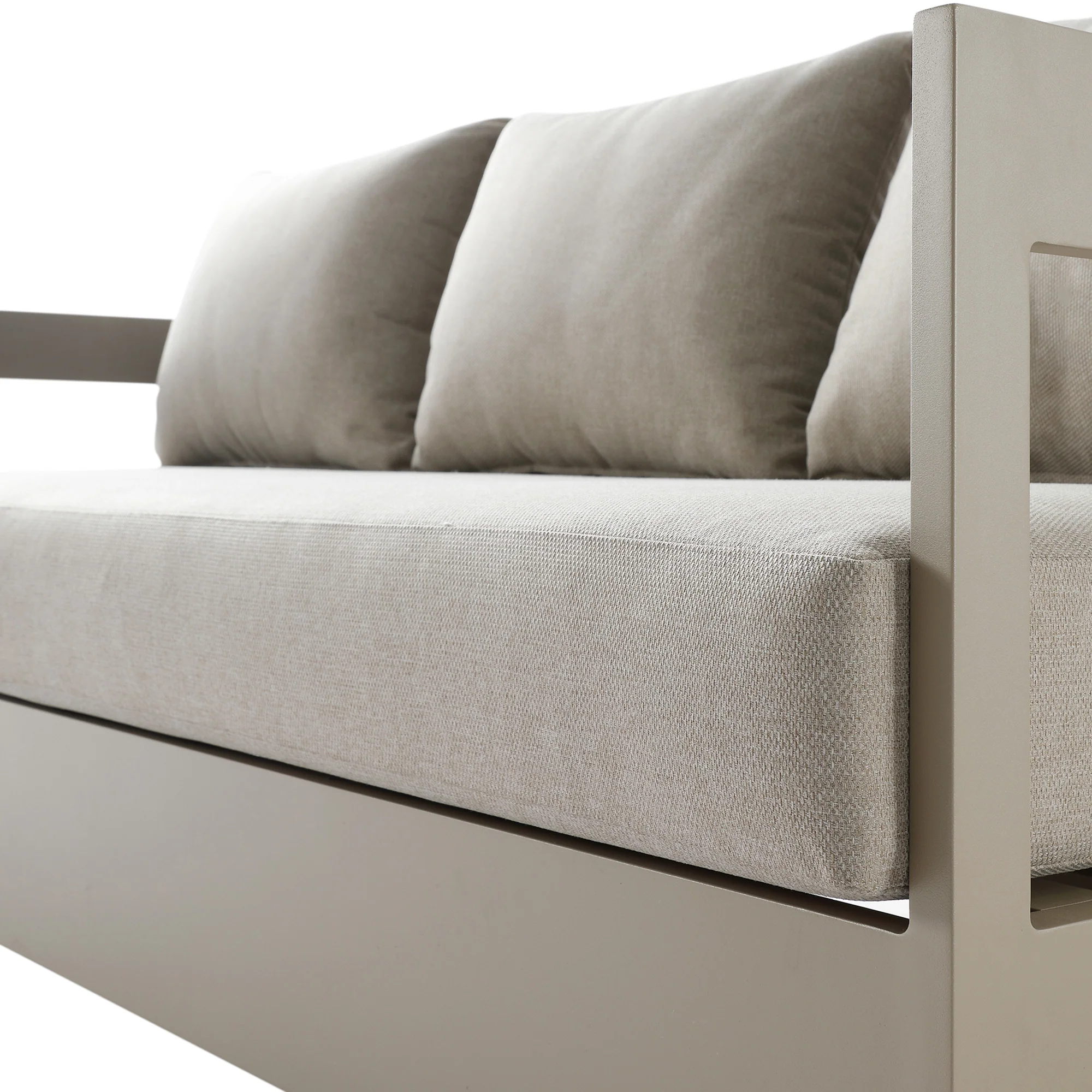 Stanford Outdoor 5-Seater Sofa Set, Taupe with Light Taupe Fabric - Image 23