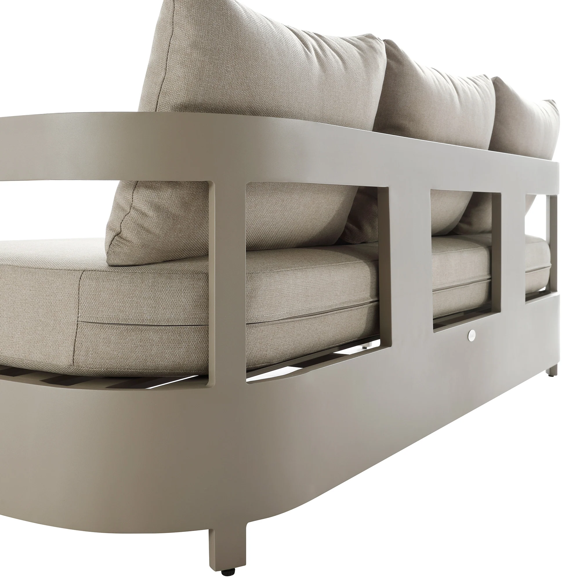 Stanford Outdoor 5-Seater Sofa Set, Taupe with Light Taupe Fabric - Image 24