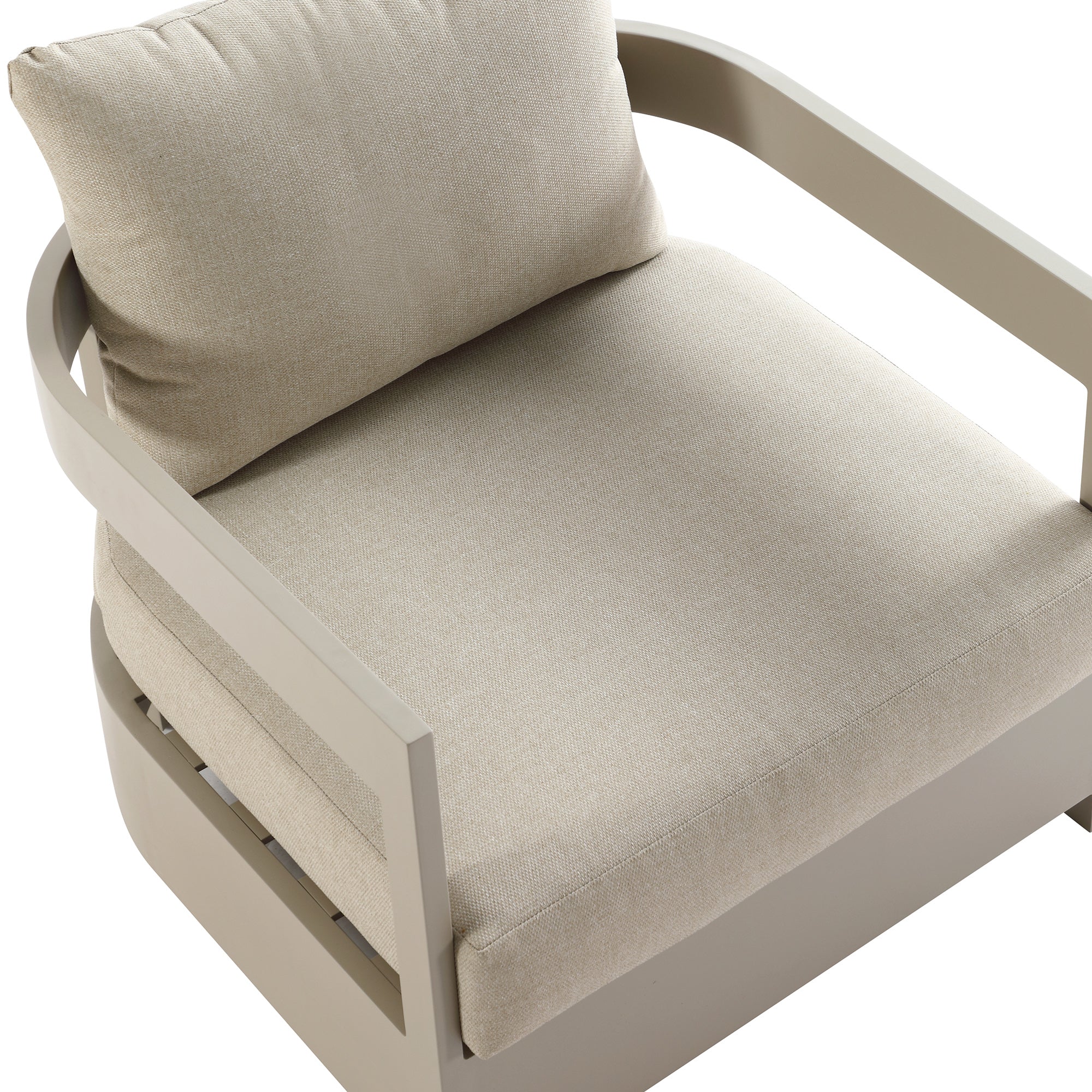 Stanford Outdoor 5-Seater Sofa Set, Taupe with Light Taupe Fabric - Image 25