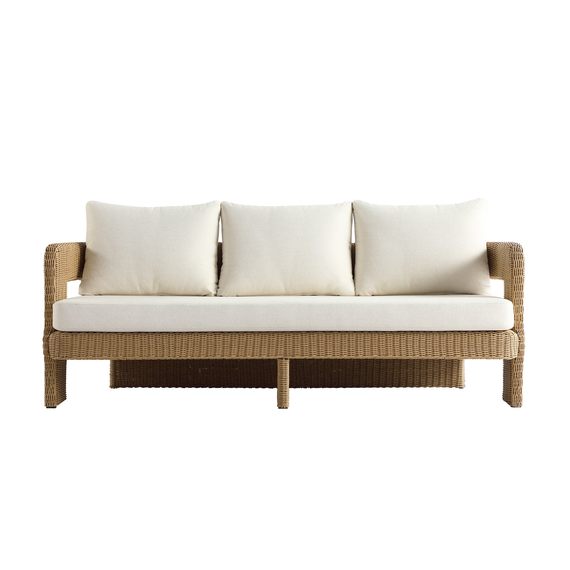 Stanford Round Wicker Outdoor 5-Seater Sofa Set, Natural - Image 15