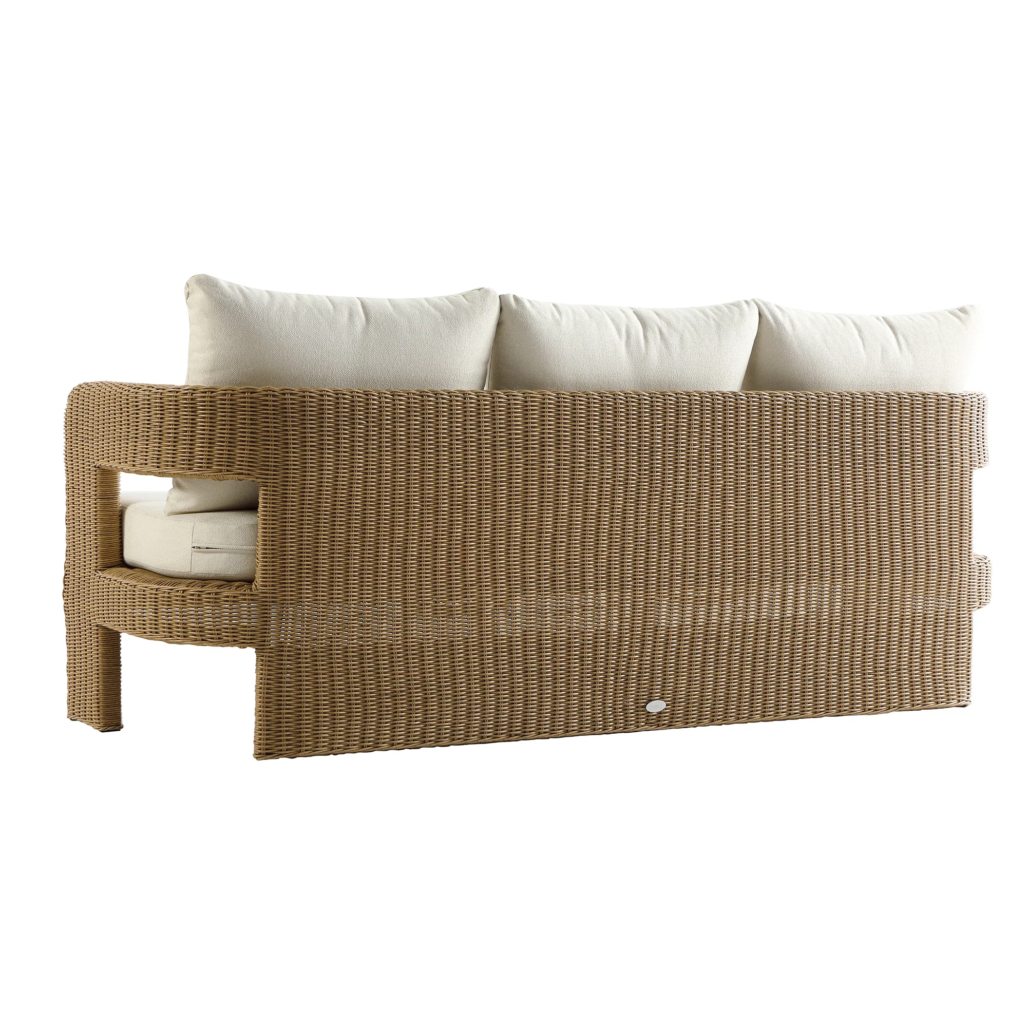 Stanford Round Wicker Outdoor 5-Seater Sofa Set, Natural - Image 17
