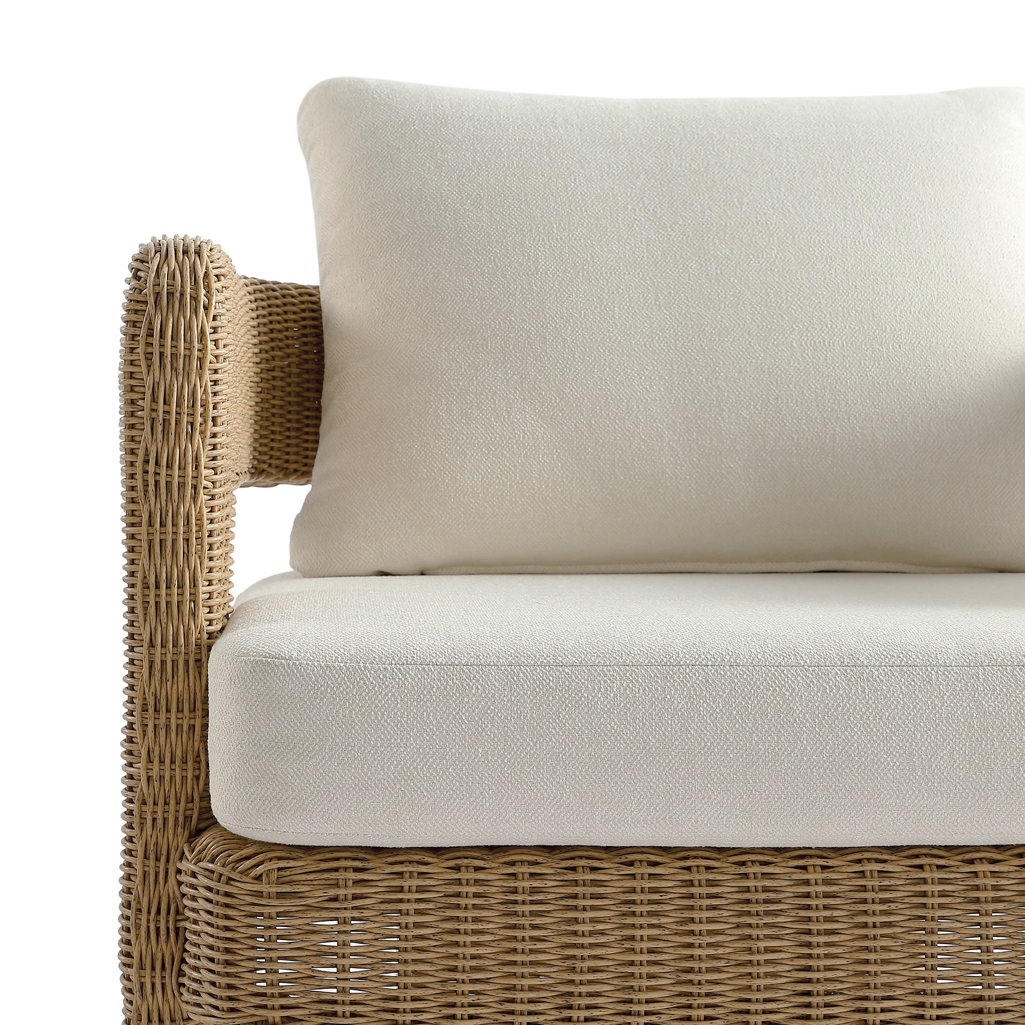 Stanford Round Wicker Outdoor 5-Seater Sofa Set, Natural - Image 19