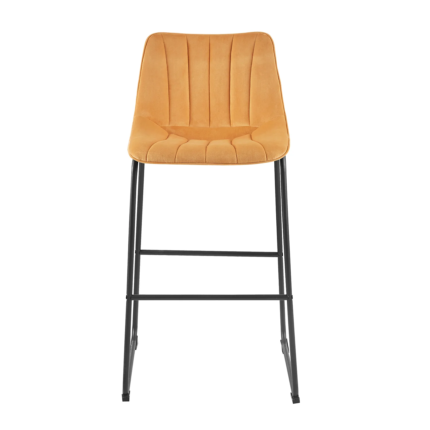 Sutton Set of 2 Barstools with Fluted Back (Mustard Velvet) - Image 5
