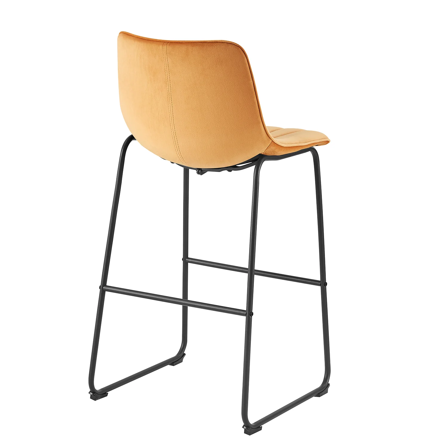 Sutton Set of 2 Barstools with Fluted Back (Mustard Velvet) - Image 7