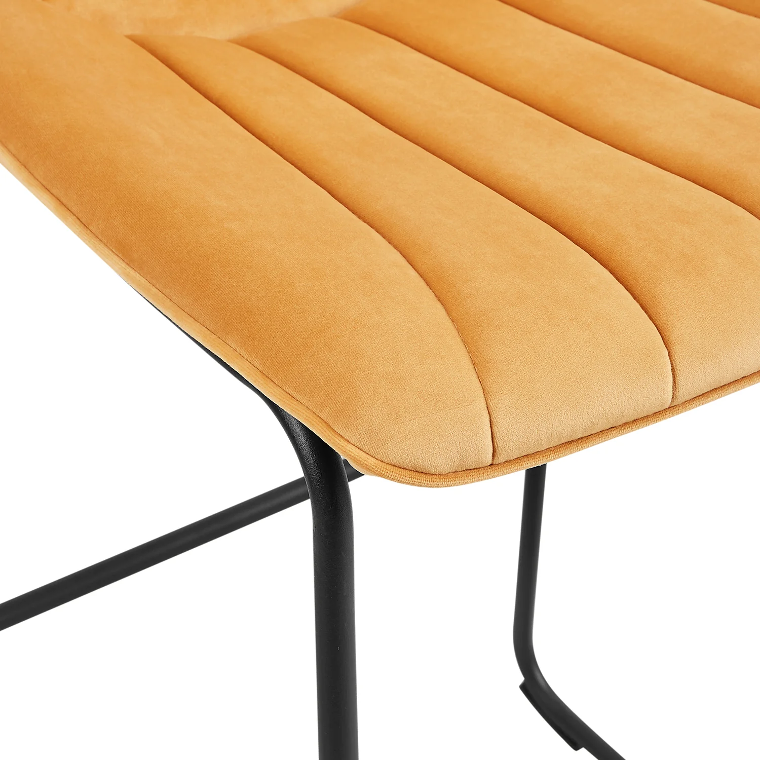 Sutton Set of 2 Barstools with Fluted Back (Mustard Velvet) - Image 8
