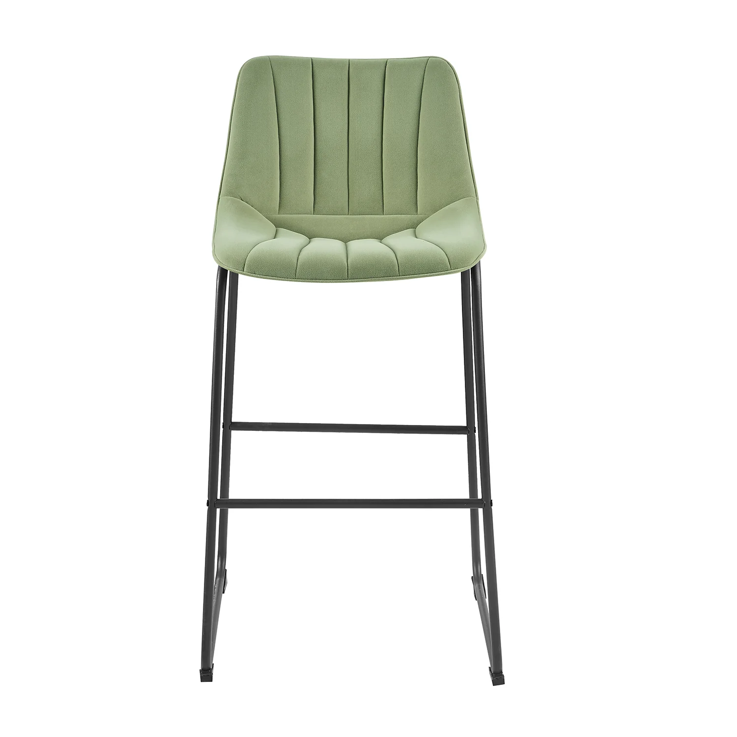 Sutton Set of 2 Barstools with Fluted Back (Sage Green Velvet) - Image 5