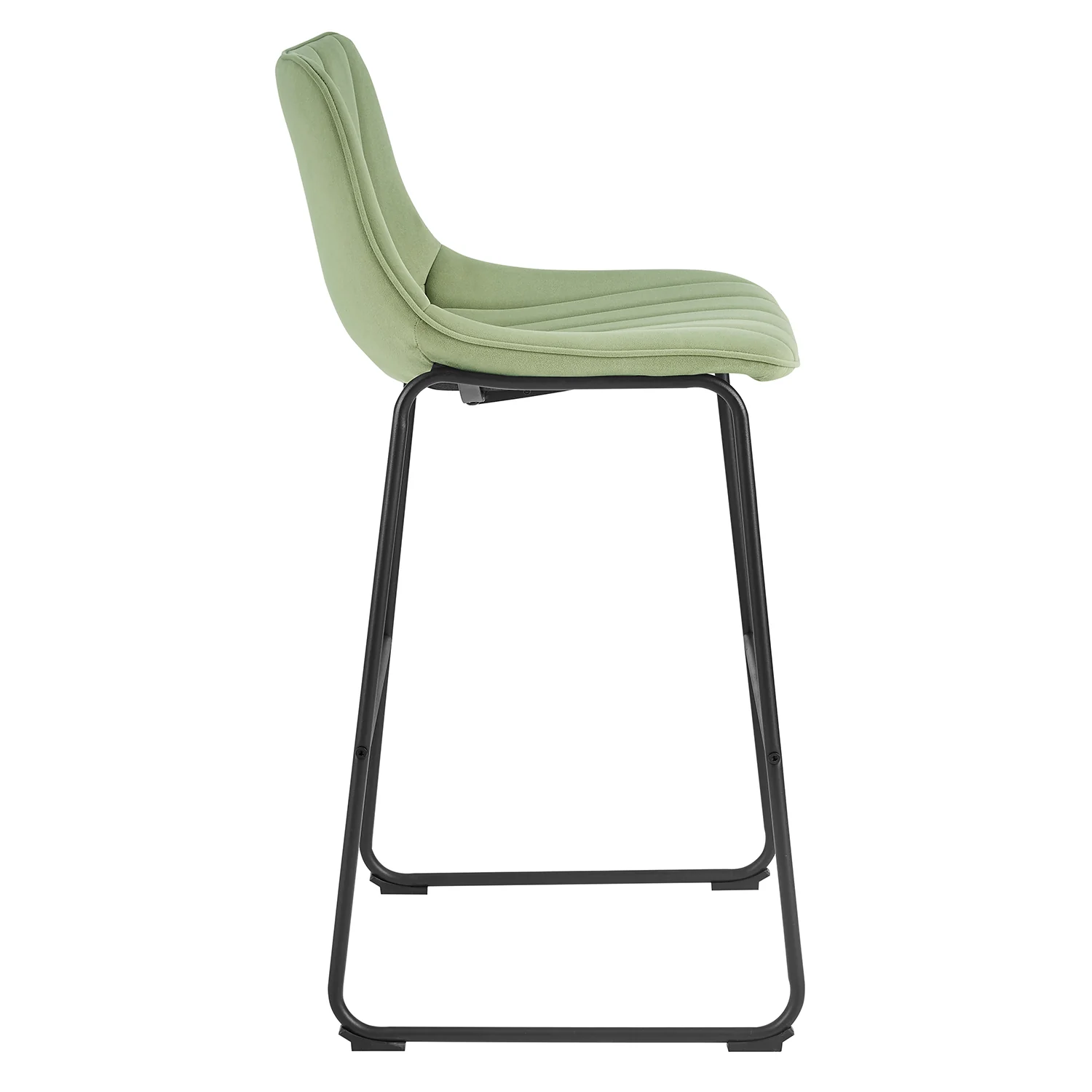 Sutton Set of 2 Barstools with Fluted Back (Sage Green Velvet) - Image 6