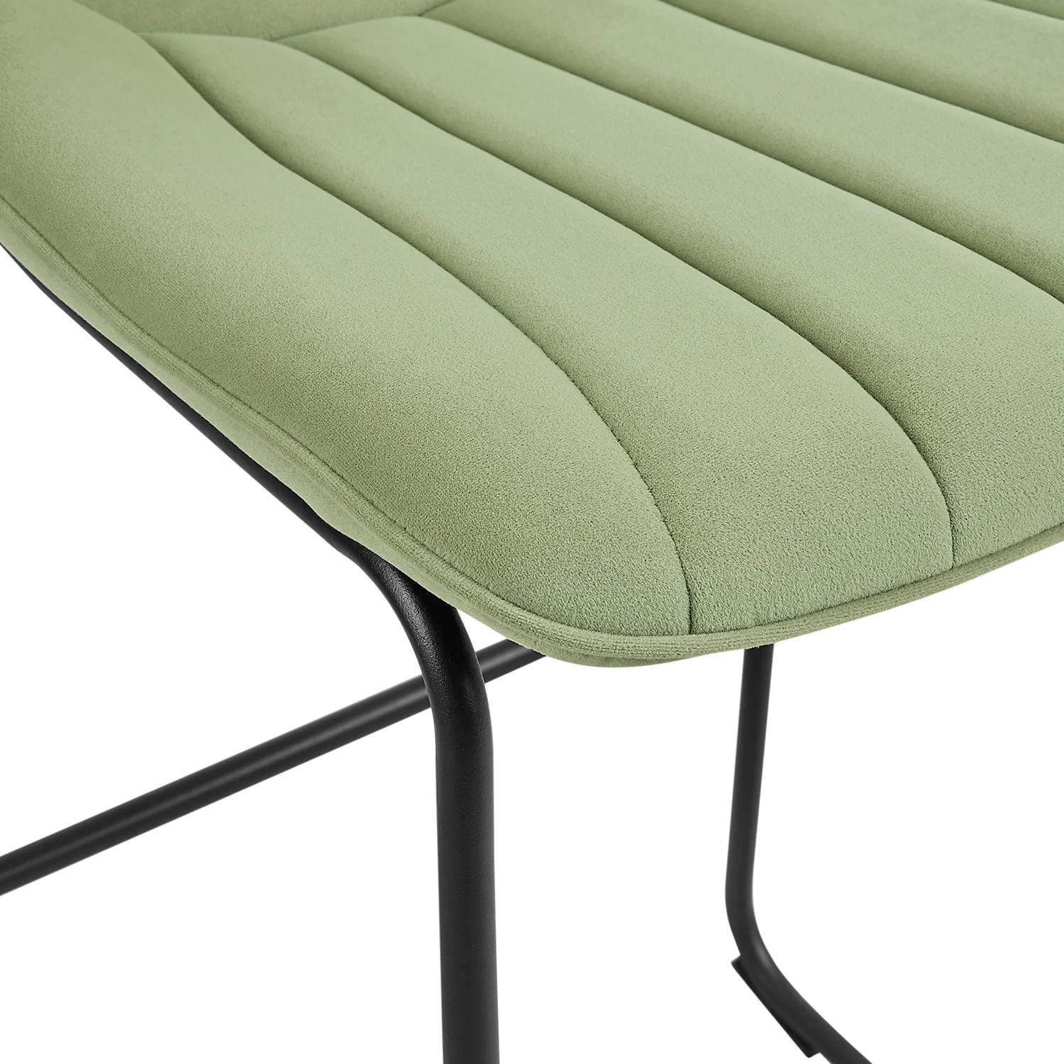 Sutton Set of 2 Barstools with Fluted Back (Sage Green Velvet) - Image 8