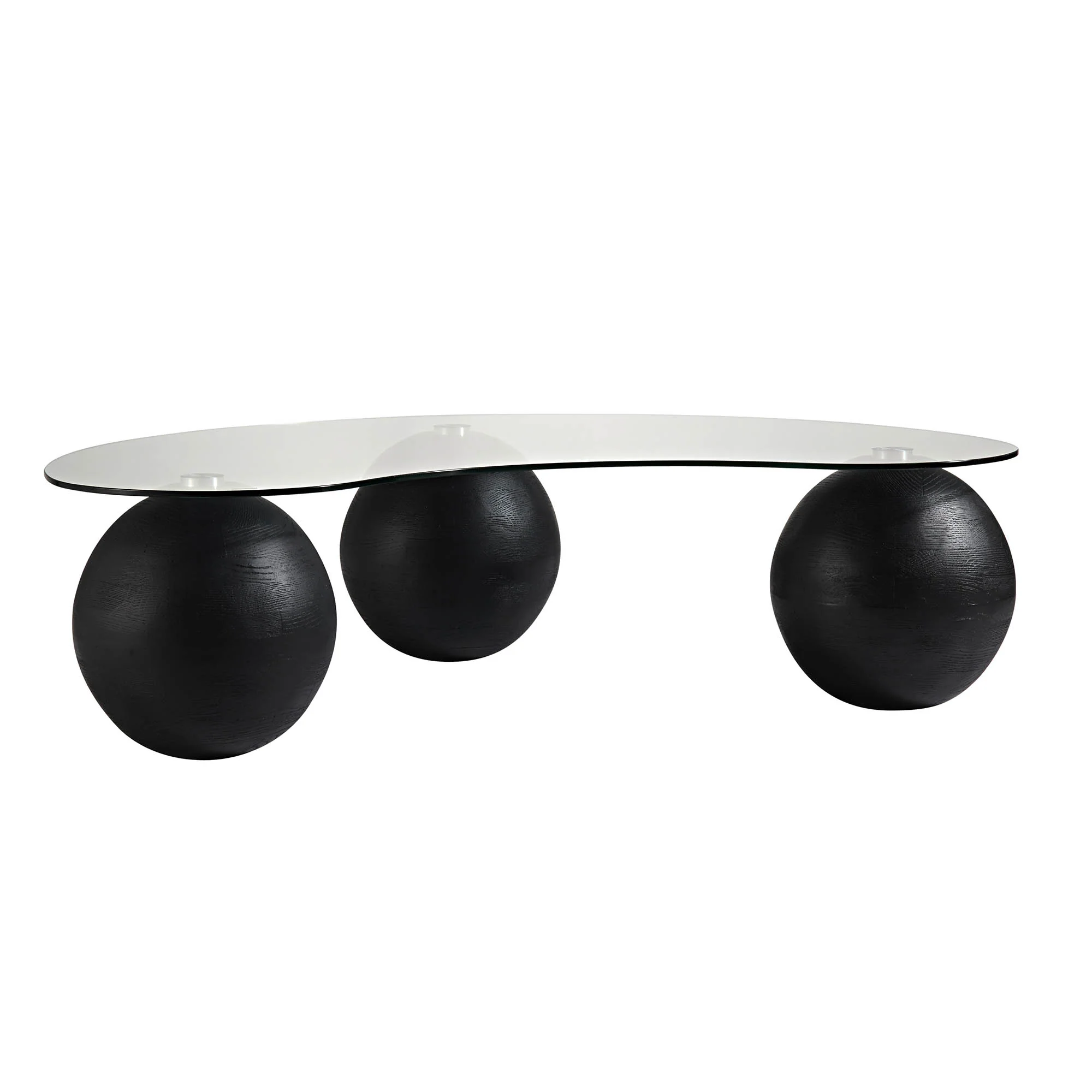 Sveti Curved Glass Coffee Table, Black - Image 4