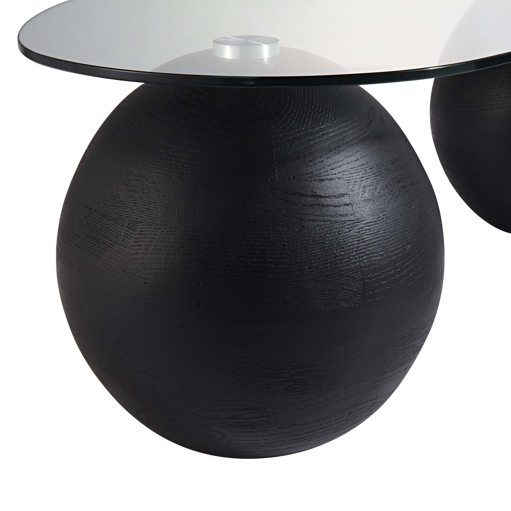 Sveti Curved Glass Coffee Table, Black - Image 9