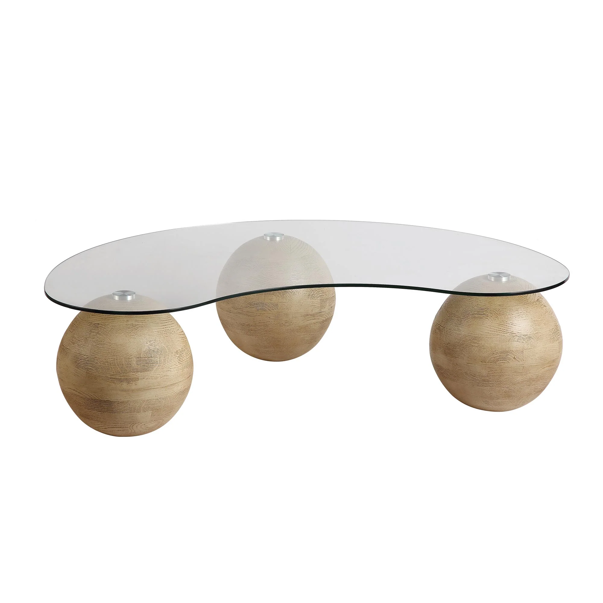 Sveti Curved Glass Coffee Table, Natural - Image 4