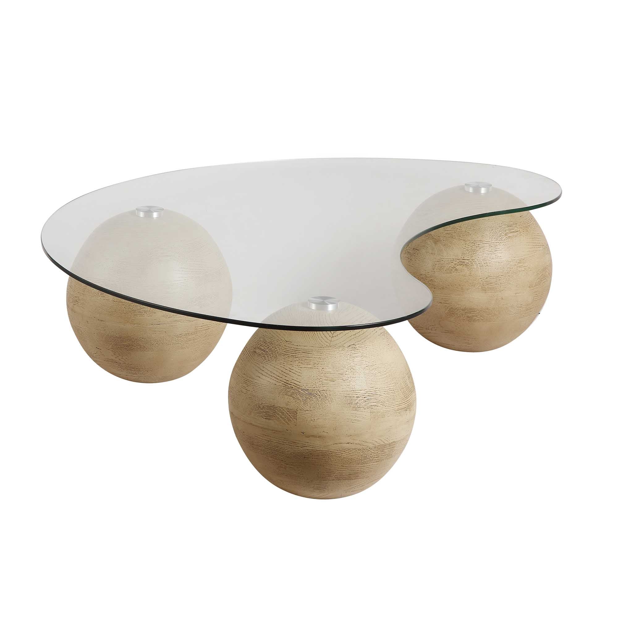 Sveti Curved Glass Coffee Table, Natural - Image 5