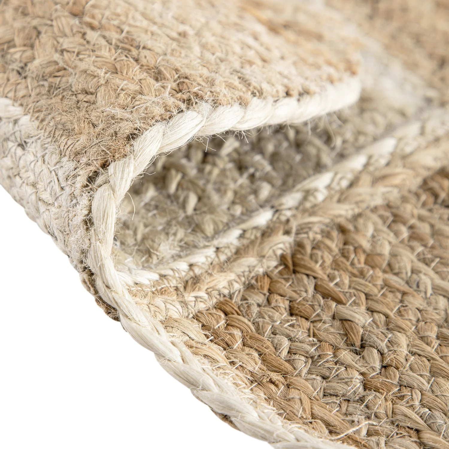 Tabitha Harlequin Diamond Scallop Natural & Bleached Jute Hand Braided Rug - Image 6