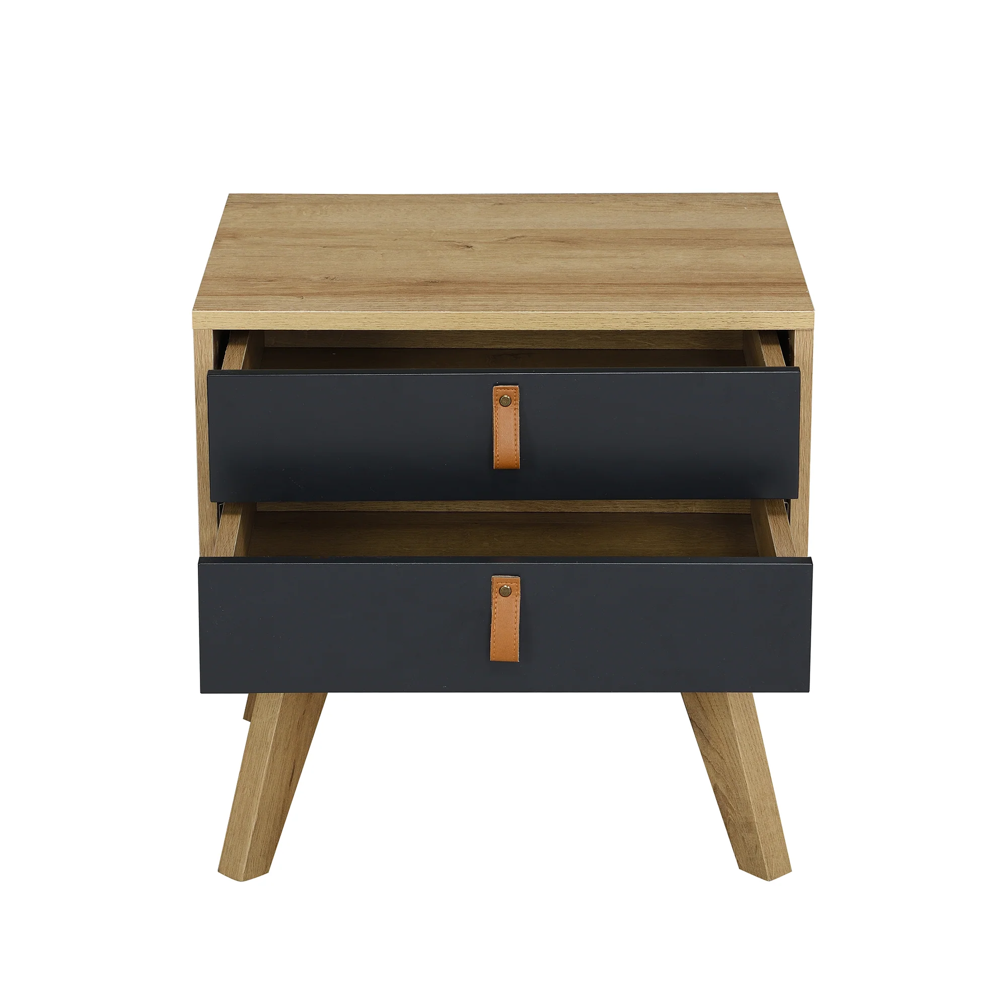 Tallis Two Tone Bedside Table with 2 drawers - Image 4