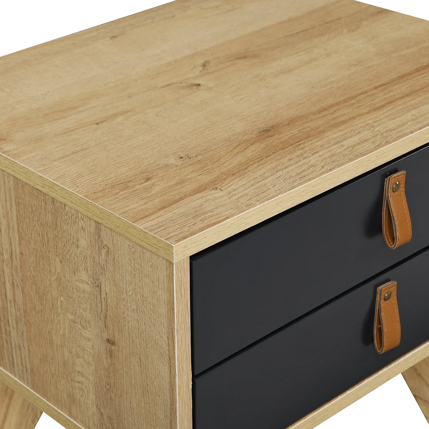 Tallis Two Tone Bedside Table with 2 drawers - Image 6