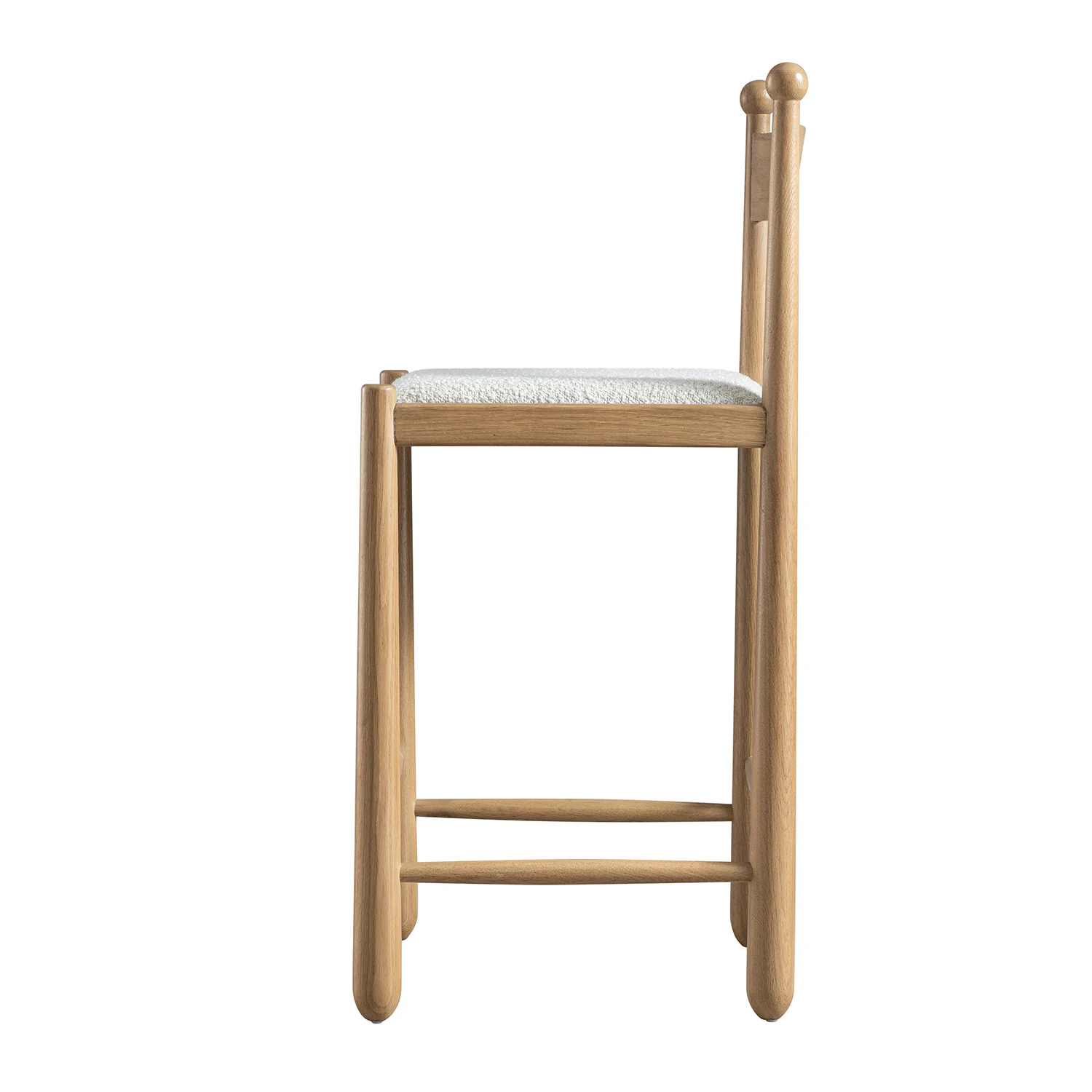 Tama Counter Stool, Ecru Boucle | Natural Oak Frame - Image 10