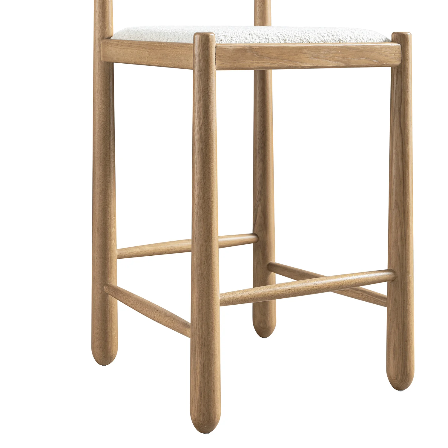 Tama Counter Stool, Ecru Boucle | Natural Oak Frame - Image 14