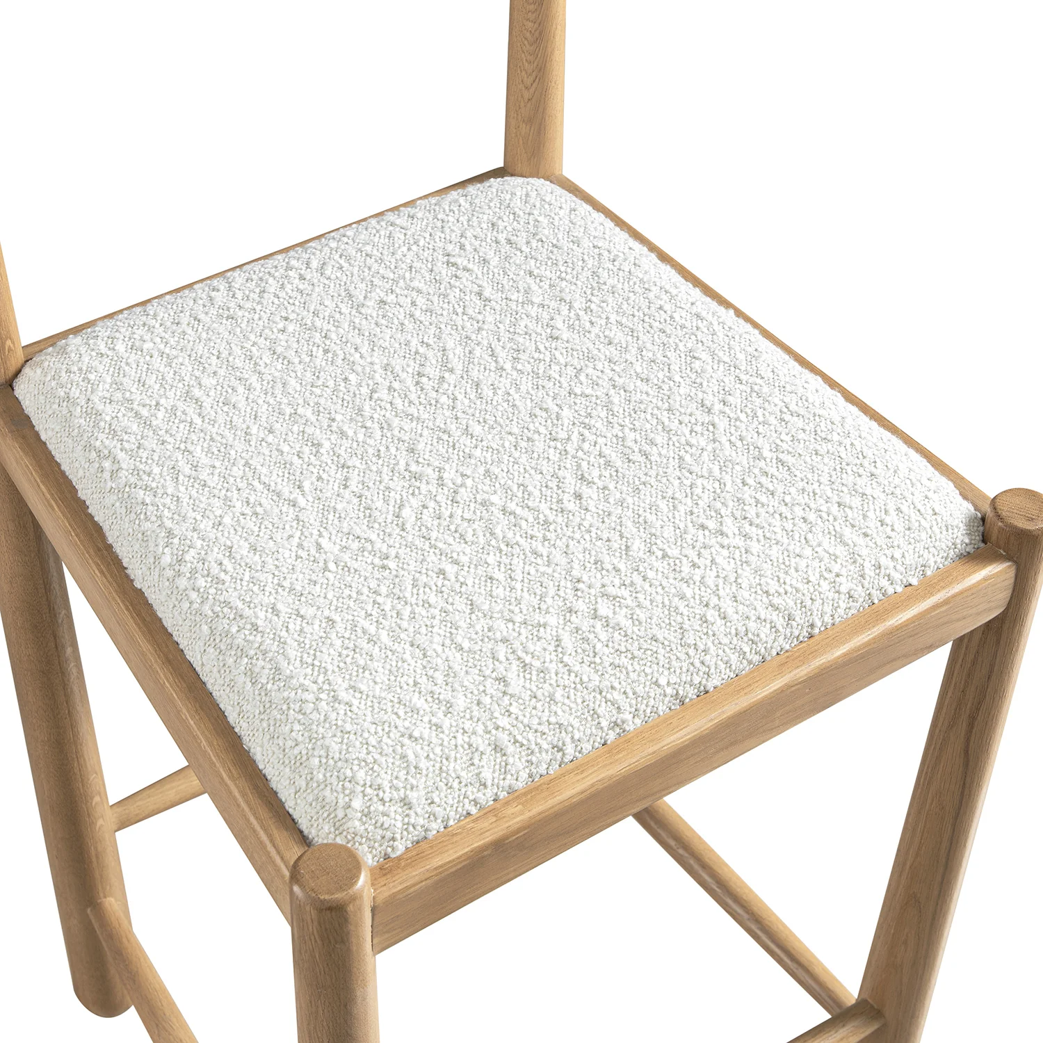 Tama Counter Stool, Ecru Boucle | Natural Oak Frame - Image 15