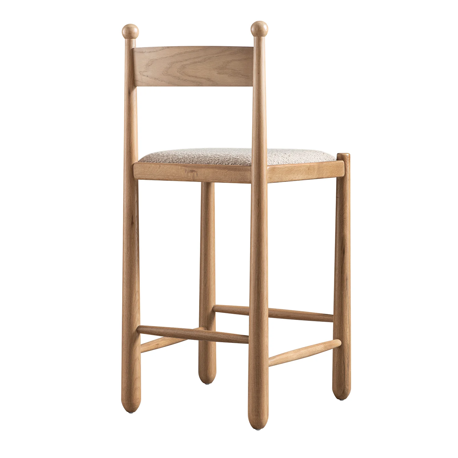Tama Counter Stool, Light Taupe Boucle | Natural Oak Frame - Image 12