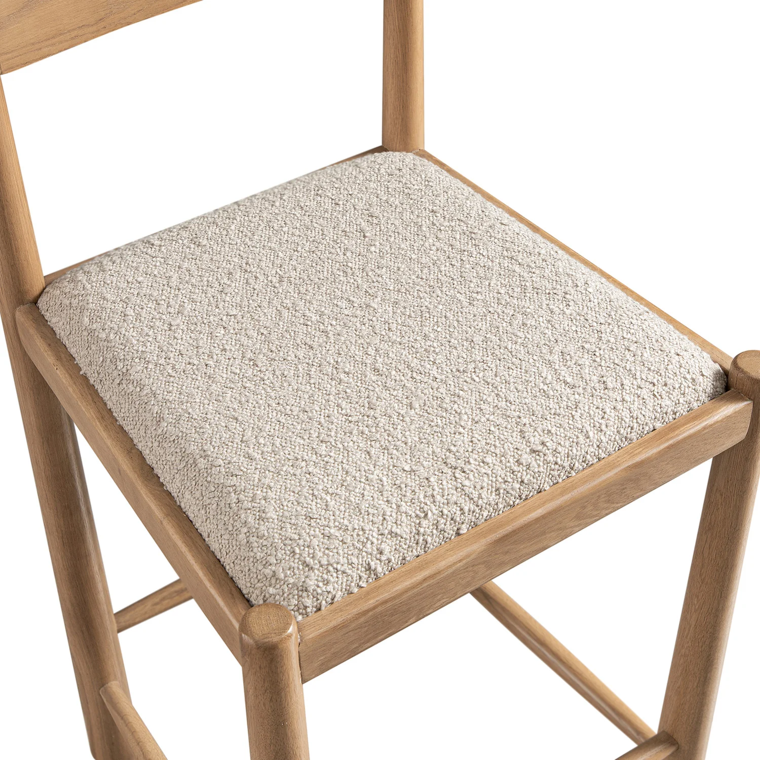 Tama Counter Stool, Light Taupe Boucle | Natural Oak Frame - Image 15