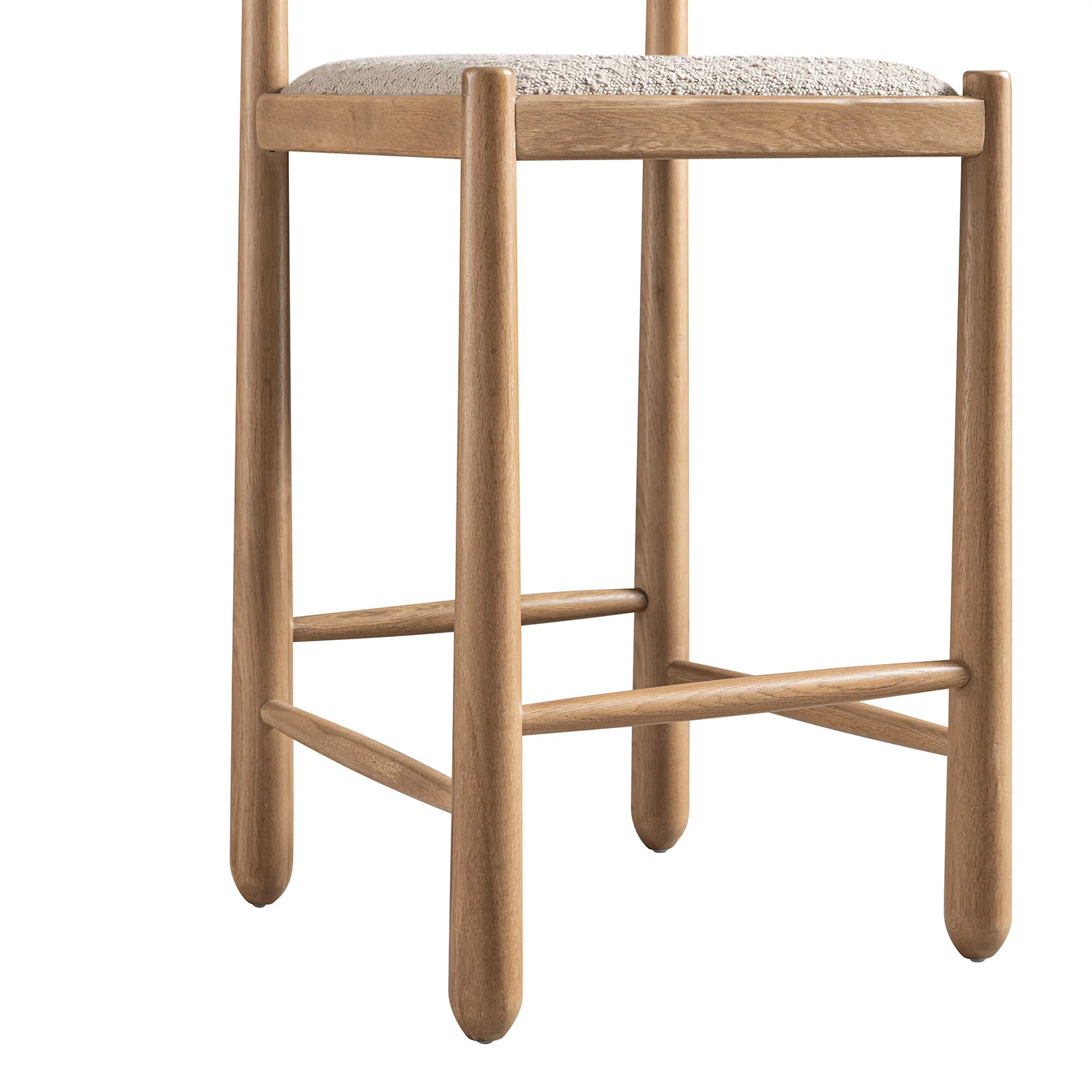 Tama Counter Stool, Light Taupe Boucle | Natural Oak Frame - Image 16