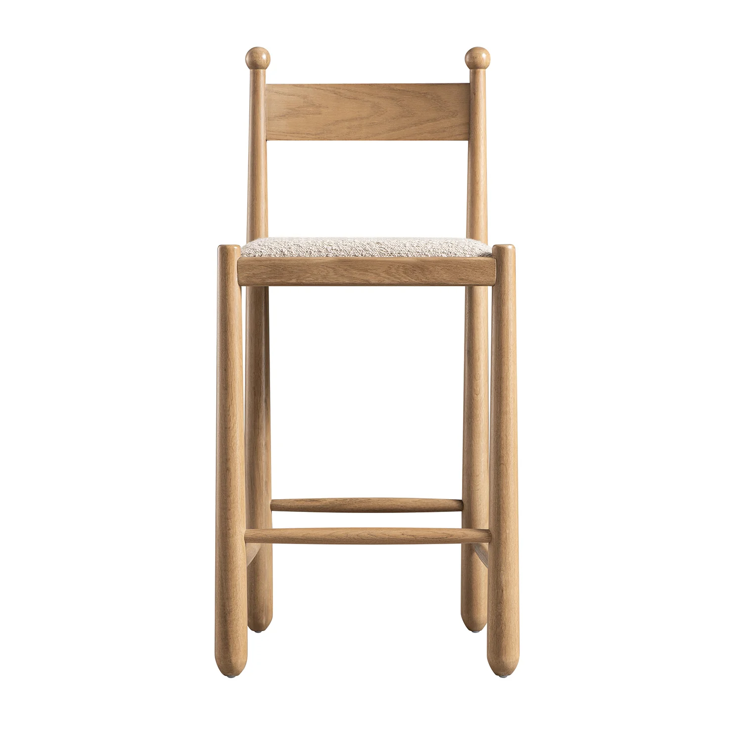 Tama Counter Stool, Light Taupe Boucle | Natural Oak Frame - Image 8