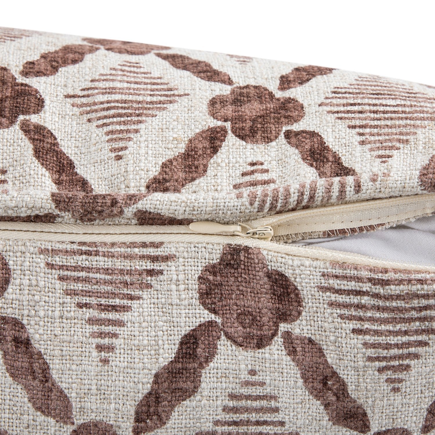Tessera Cinnabar Red Luxury Linen Cushion - Image 5