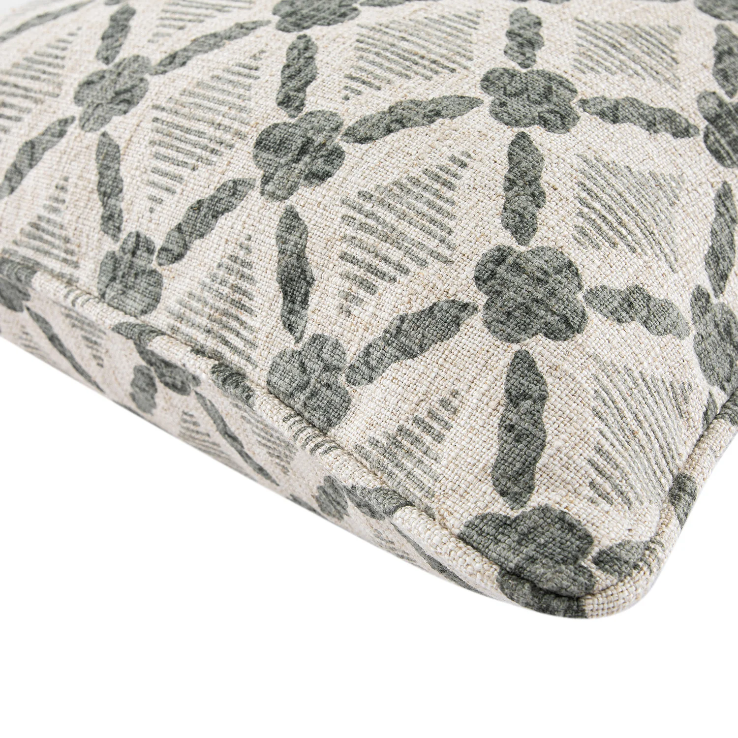 Tessera Glacier Grey Luxury Linen Cushion - Image 4